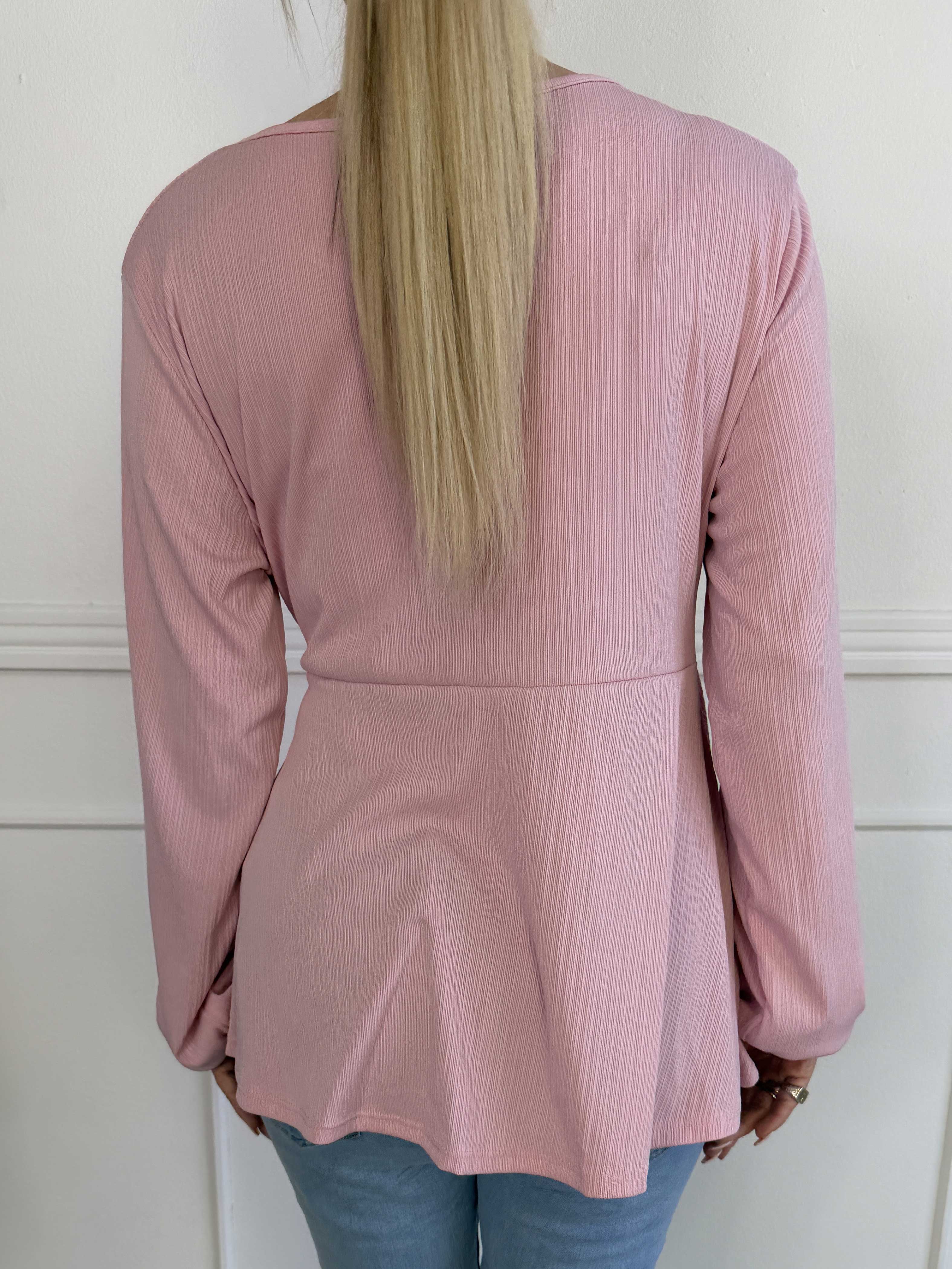 Katie - Sød langærmet tunika med fin sløjfedetalje foran