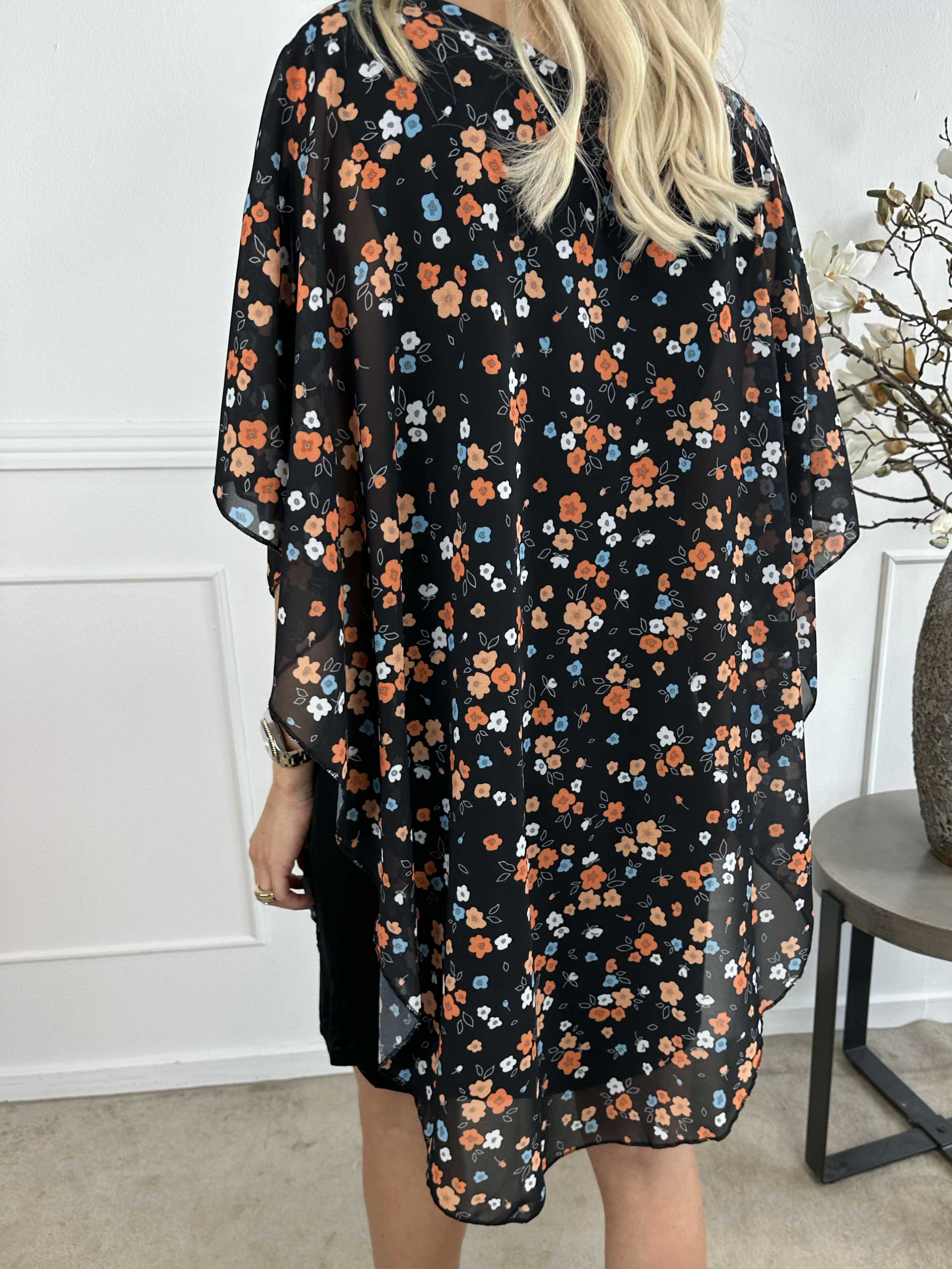 Kenya Small Flower - Tunikaklänning i chiffong med blommönster