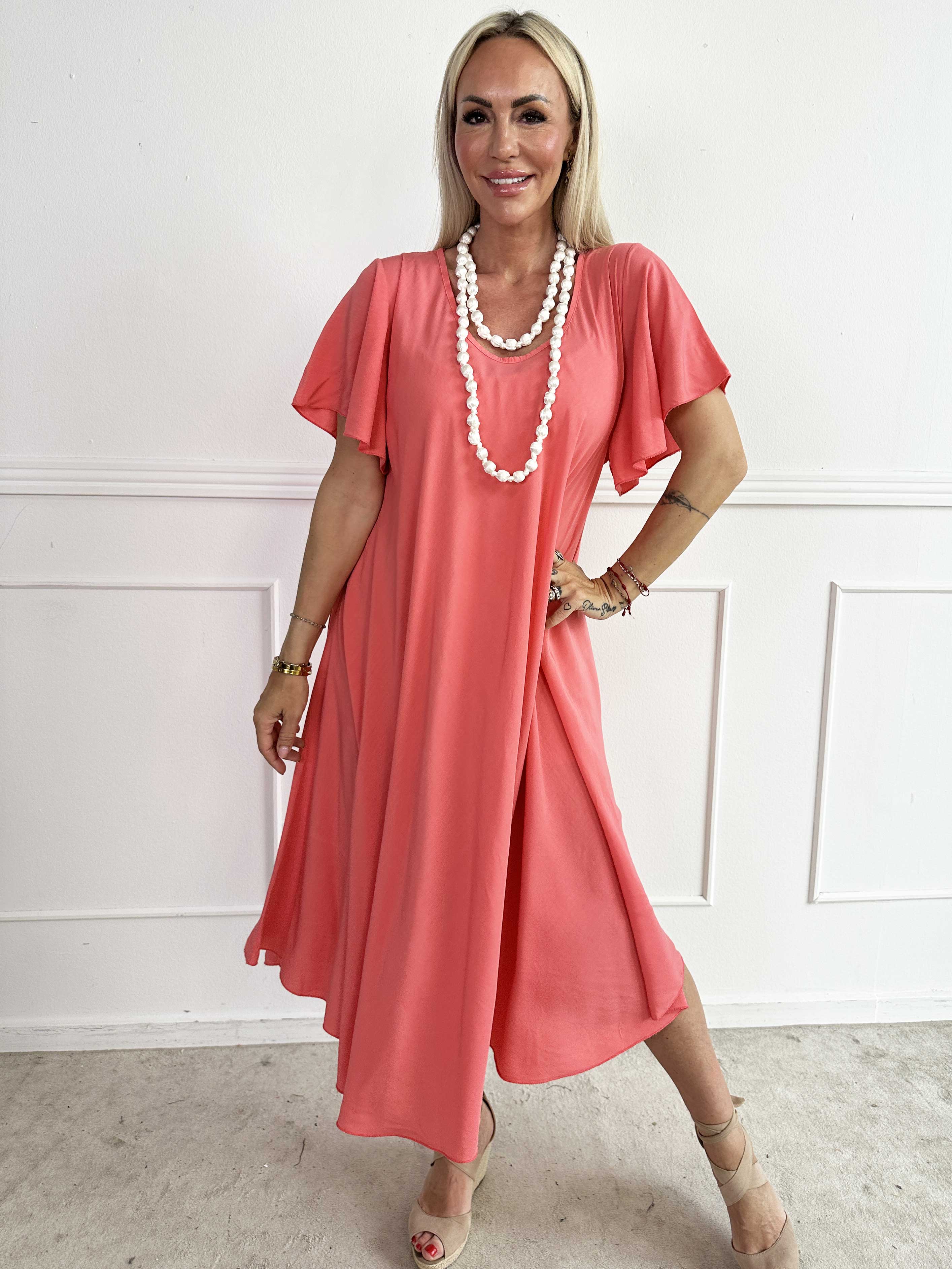 Laneira - Lång klänning i viskos och A-form