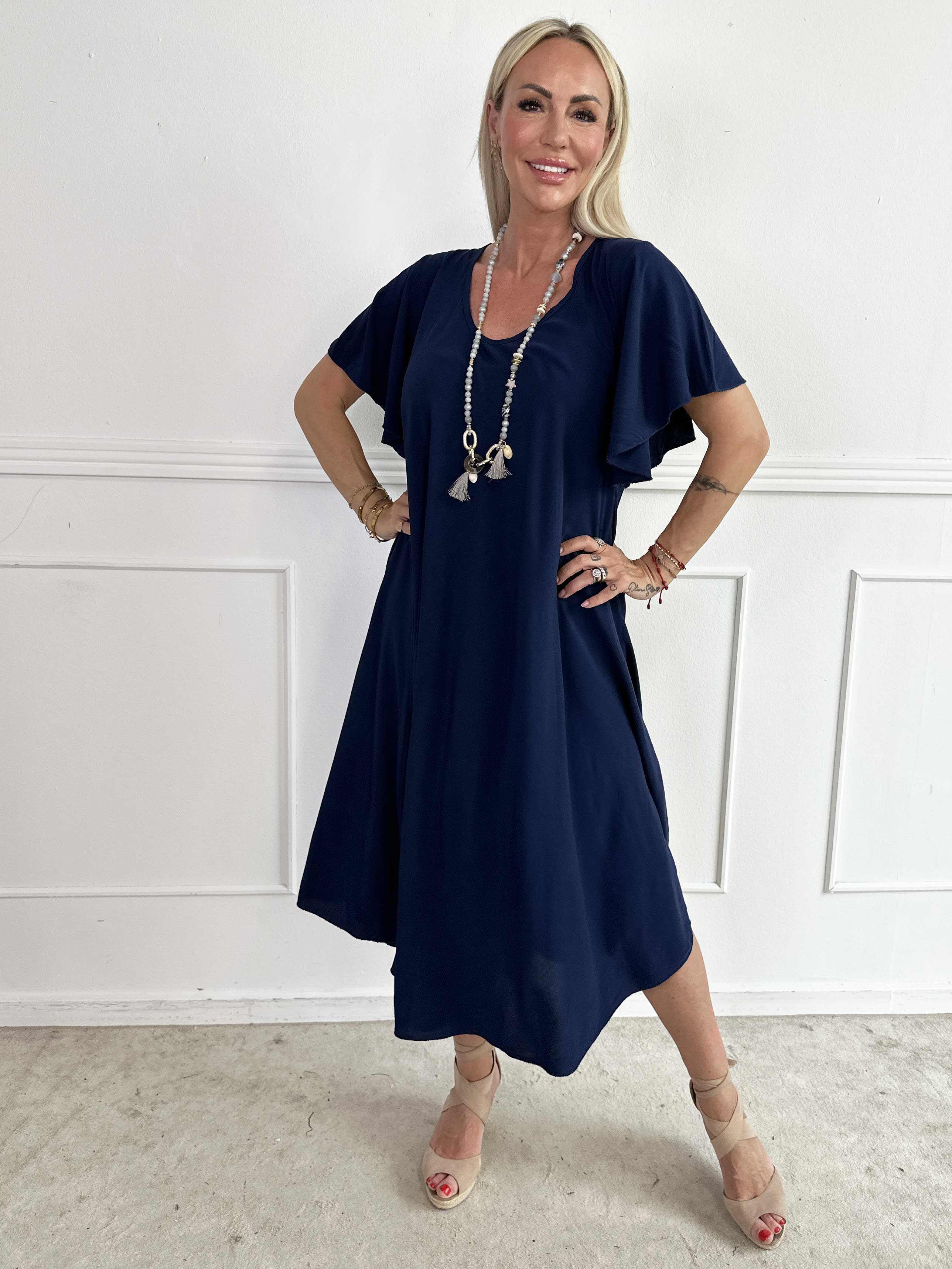 Laneira - Lång klänning i viskos och A-form