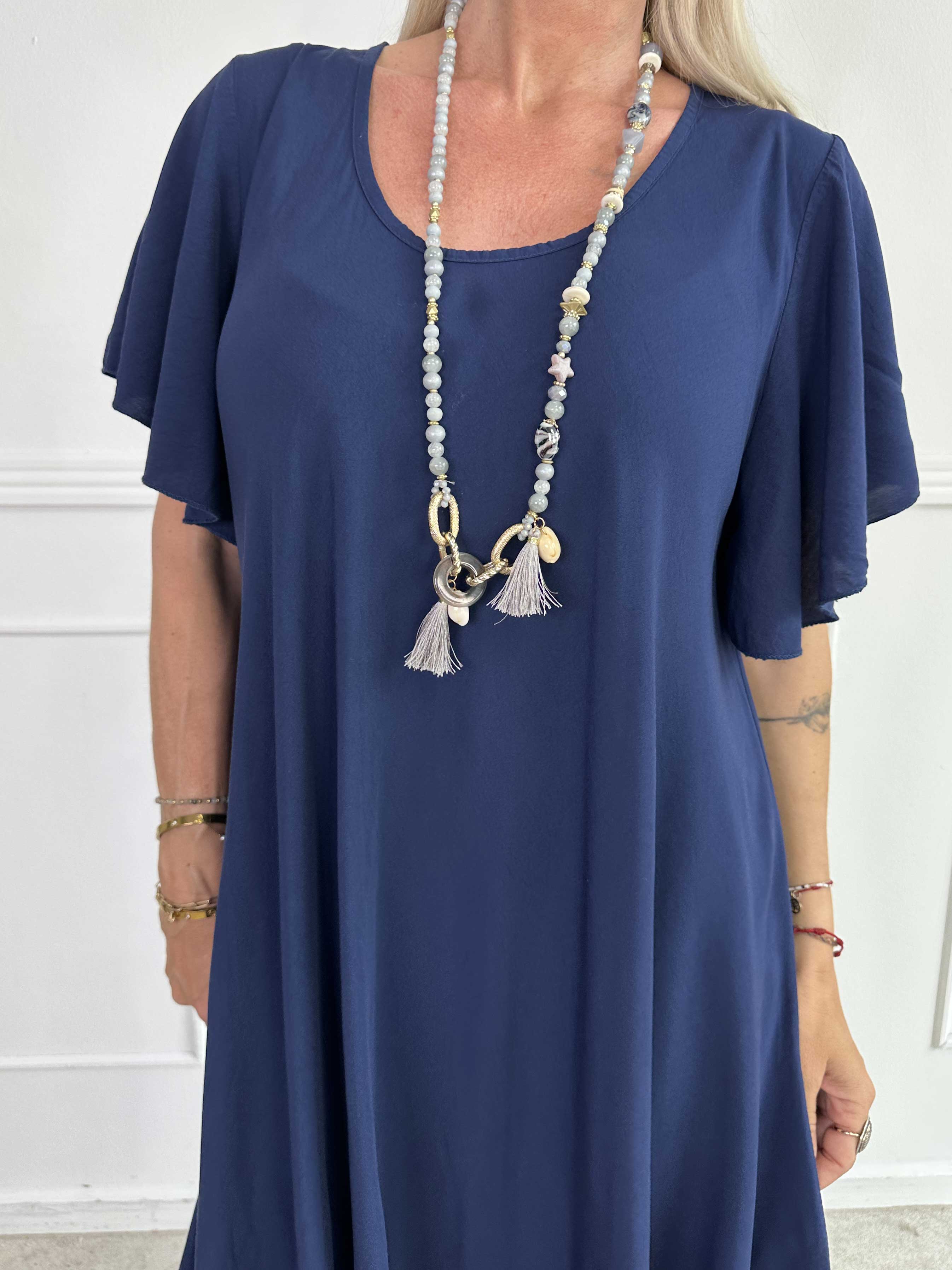 Laneira - Lång klänning i viskos och A-form