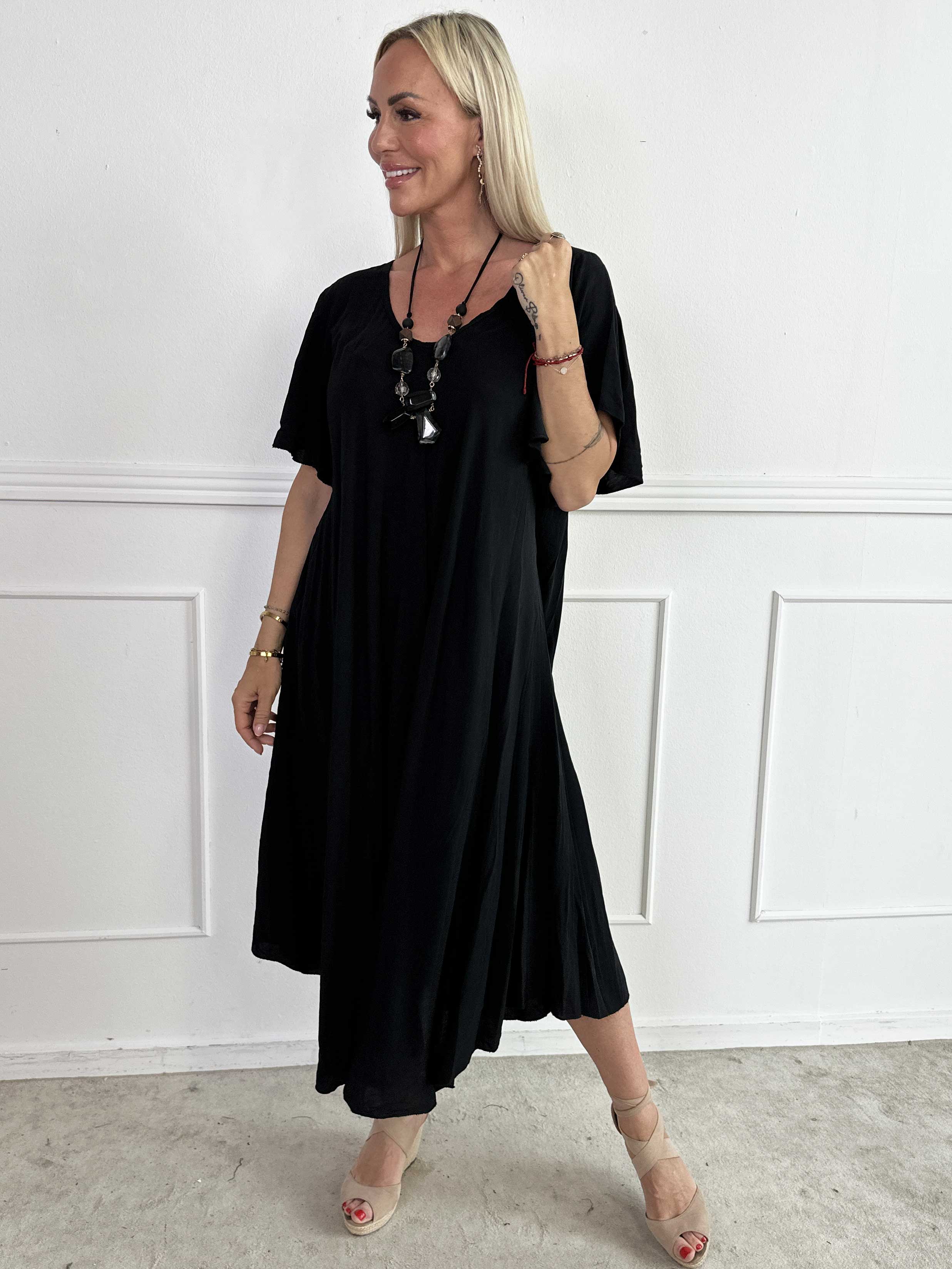 Laneira - Lång klänning i viskos och A-form