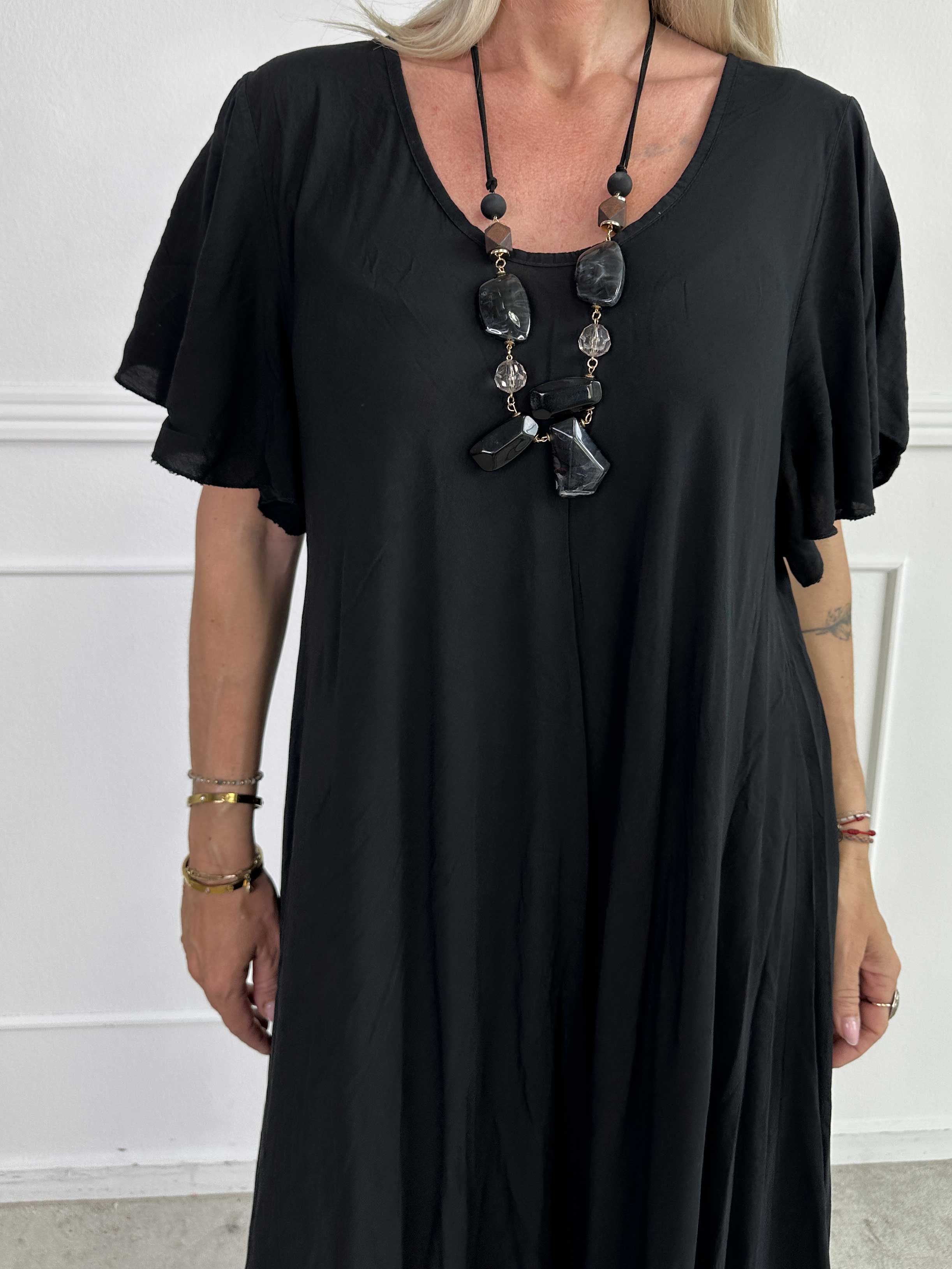 Laneira - Lång klänning i viskos och A-form