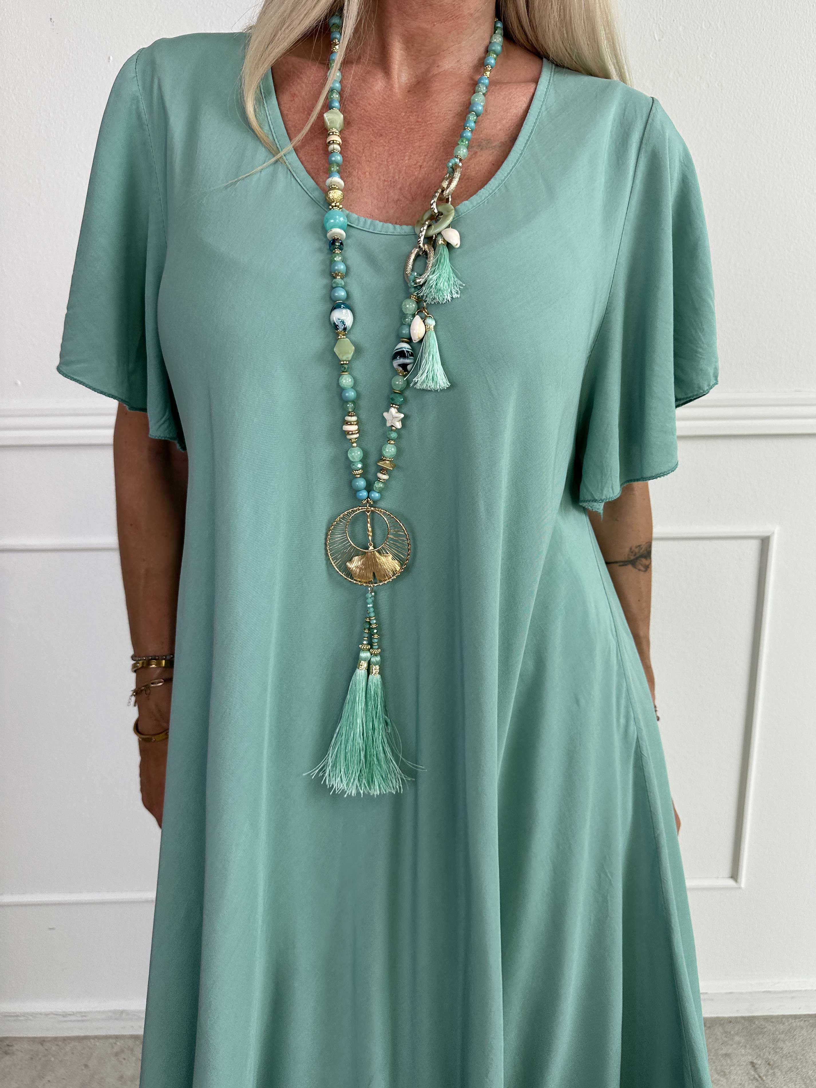 Laneira - Lång klänning i viskos och A-form