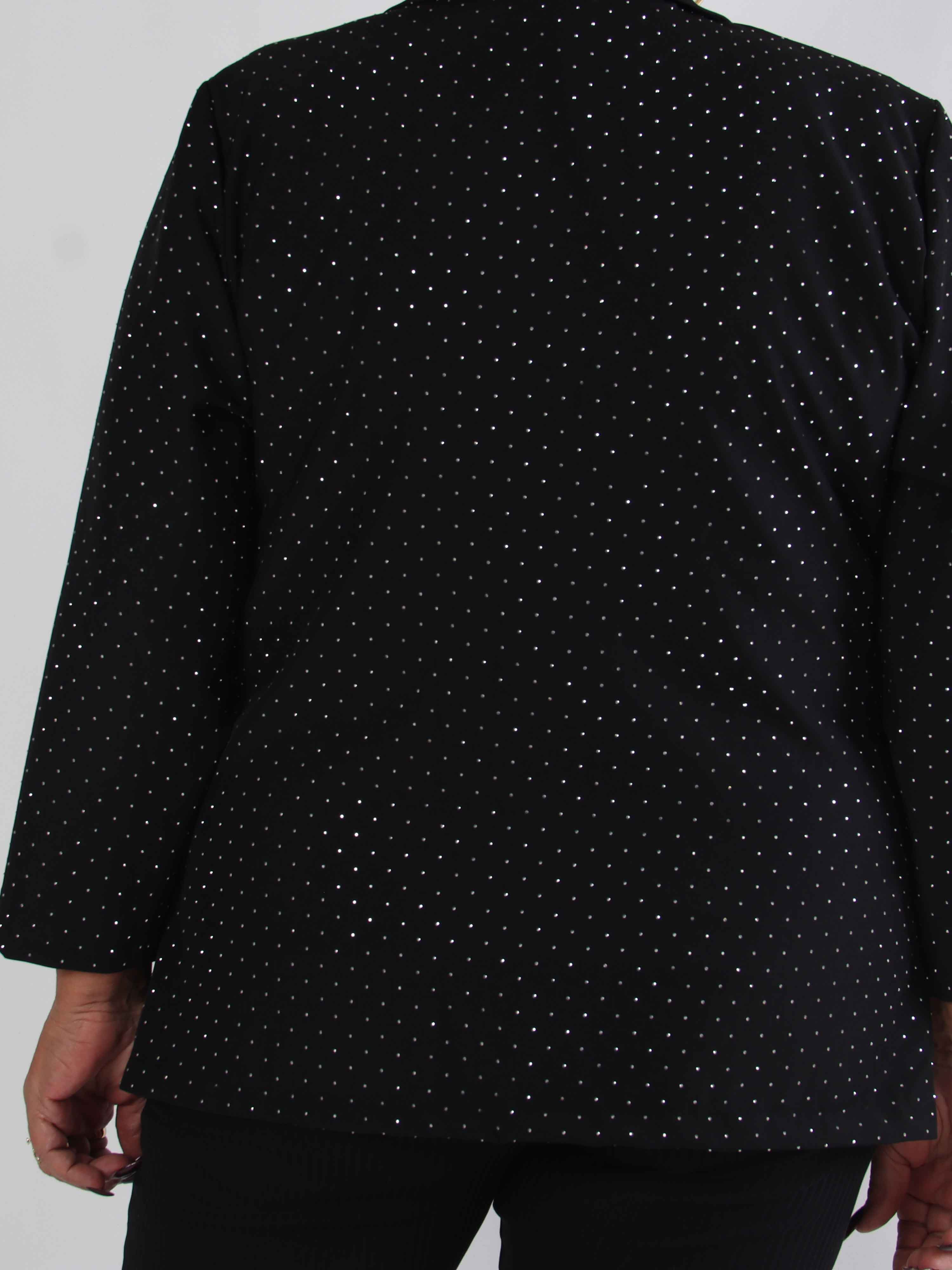 Lanthe - Plus size blazer med glitrende similisten
