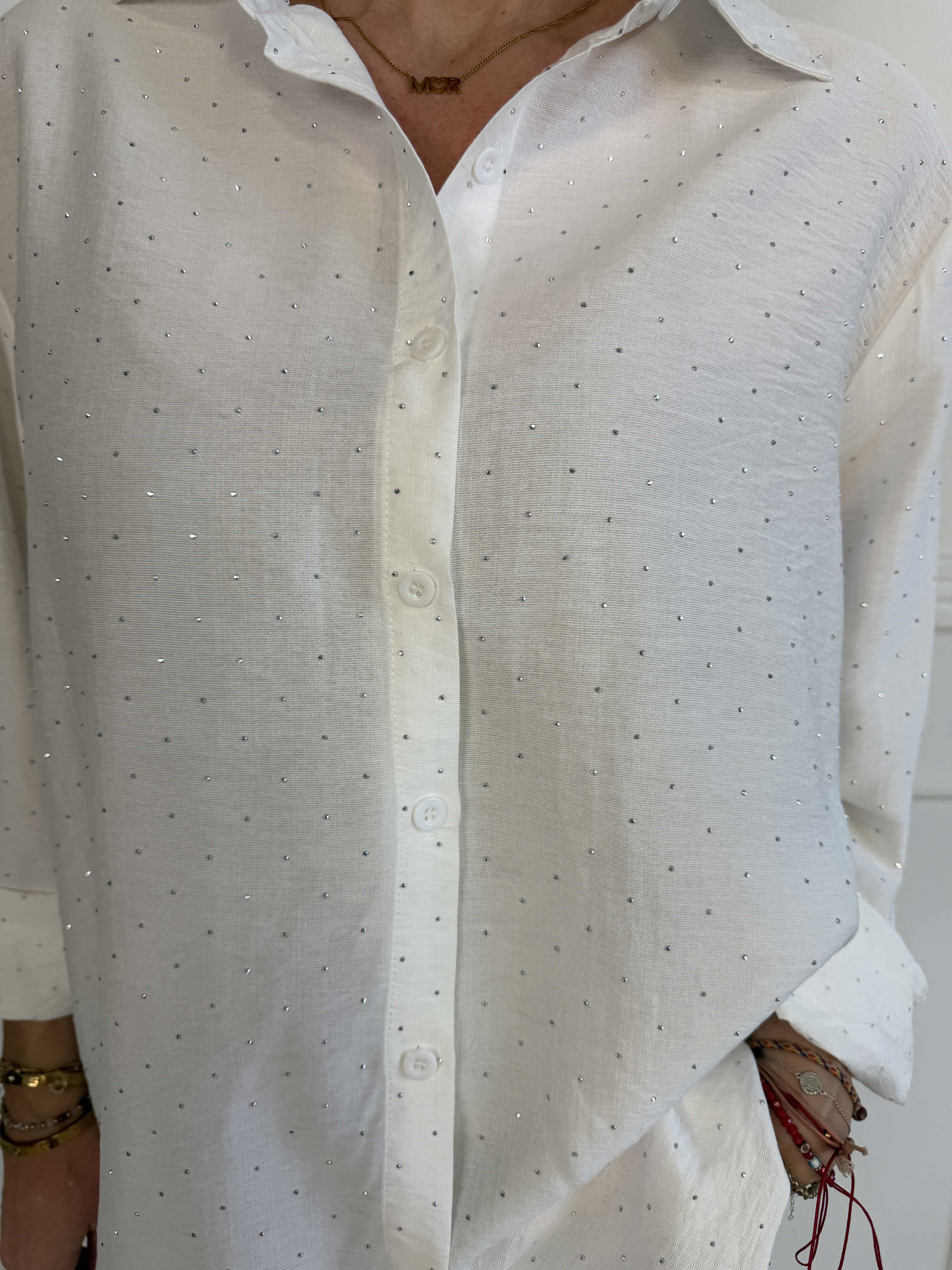 Lariano - Skjorte i bomuld dekoreret med similisten