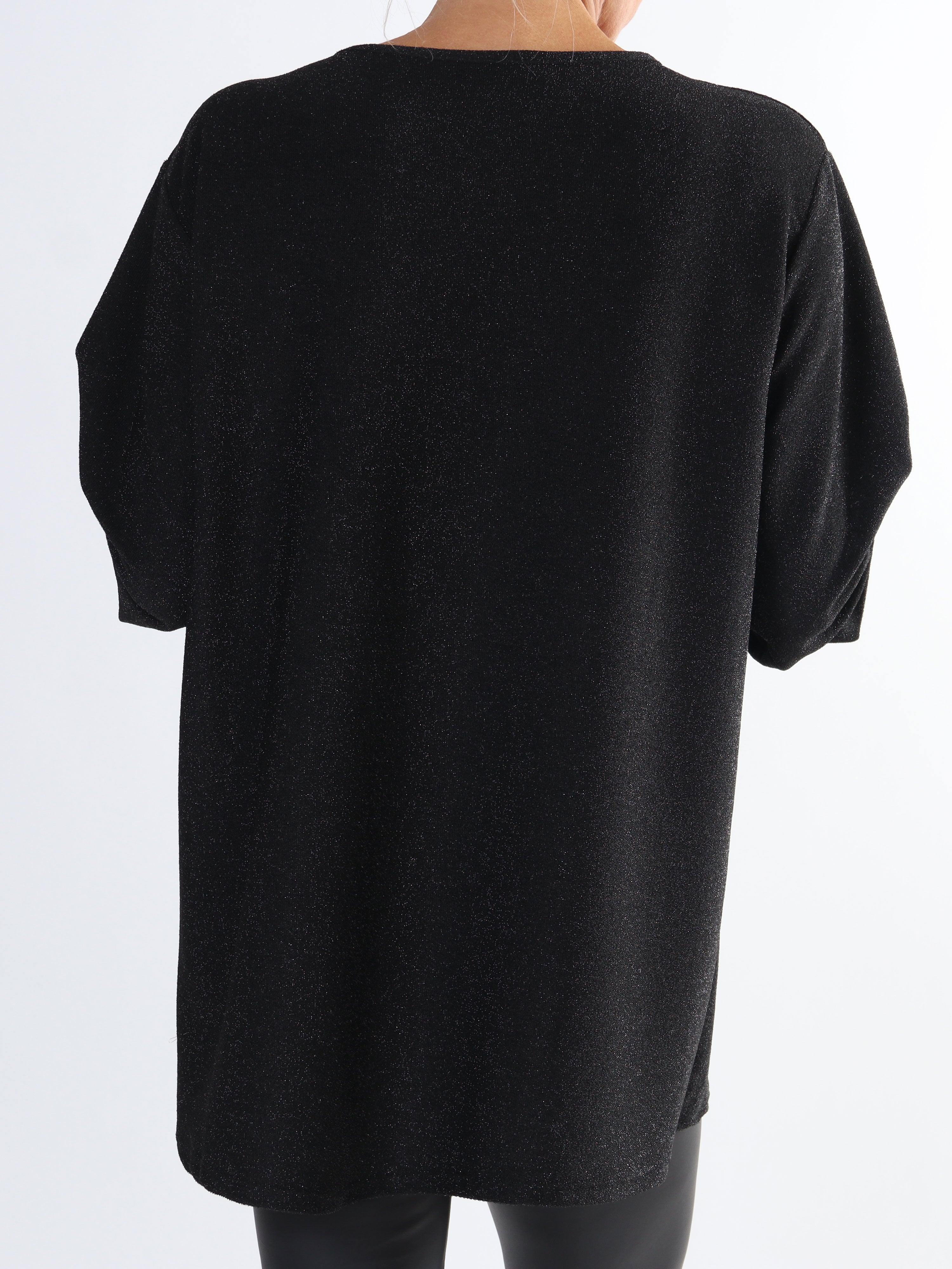 Larna Glitter - Plus size tunika med glittertrådar och v-ringning