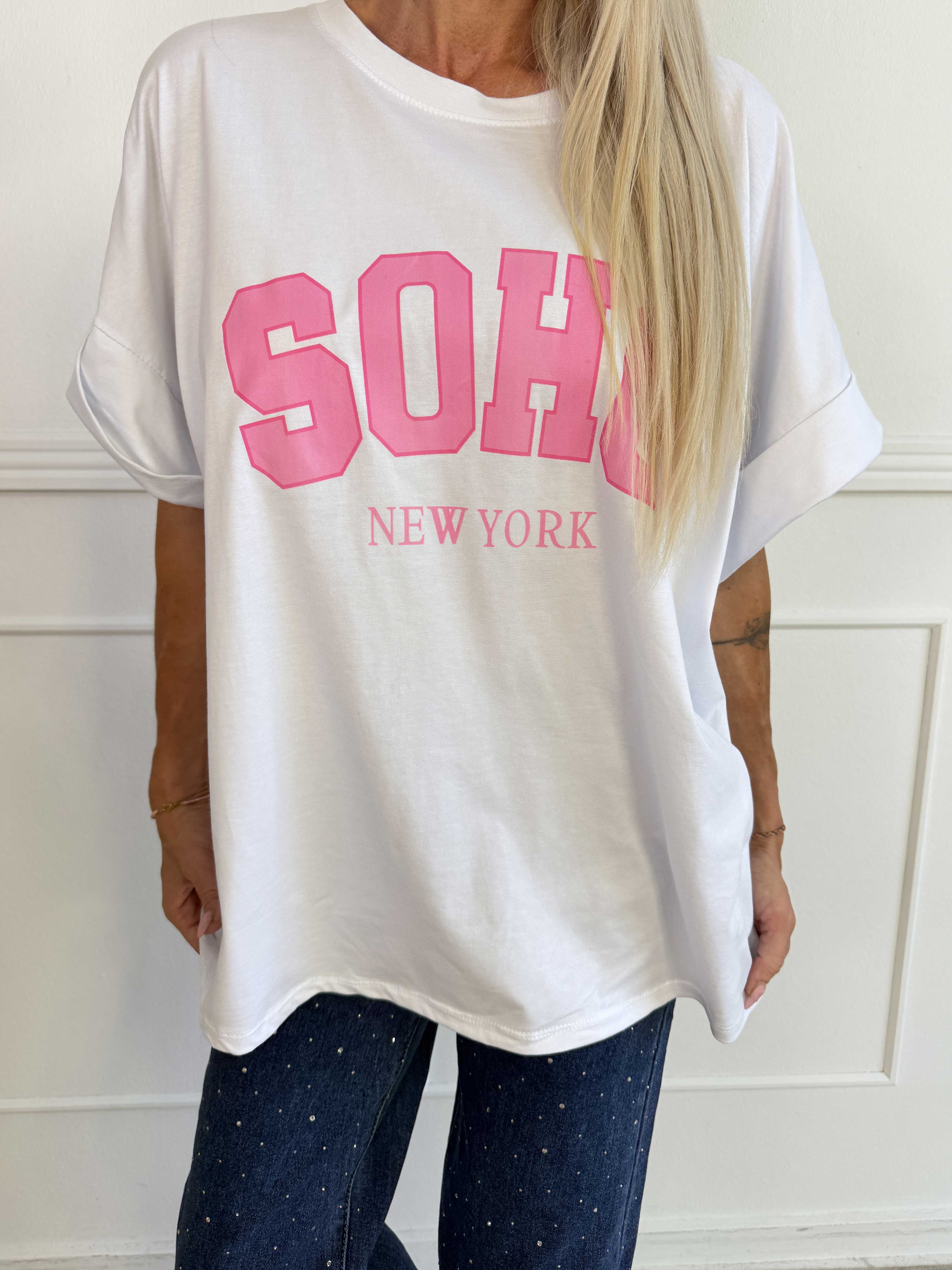 Leni - Oversized t-shirt med SOHO New York stående på brystet