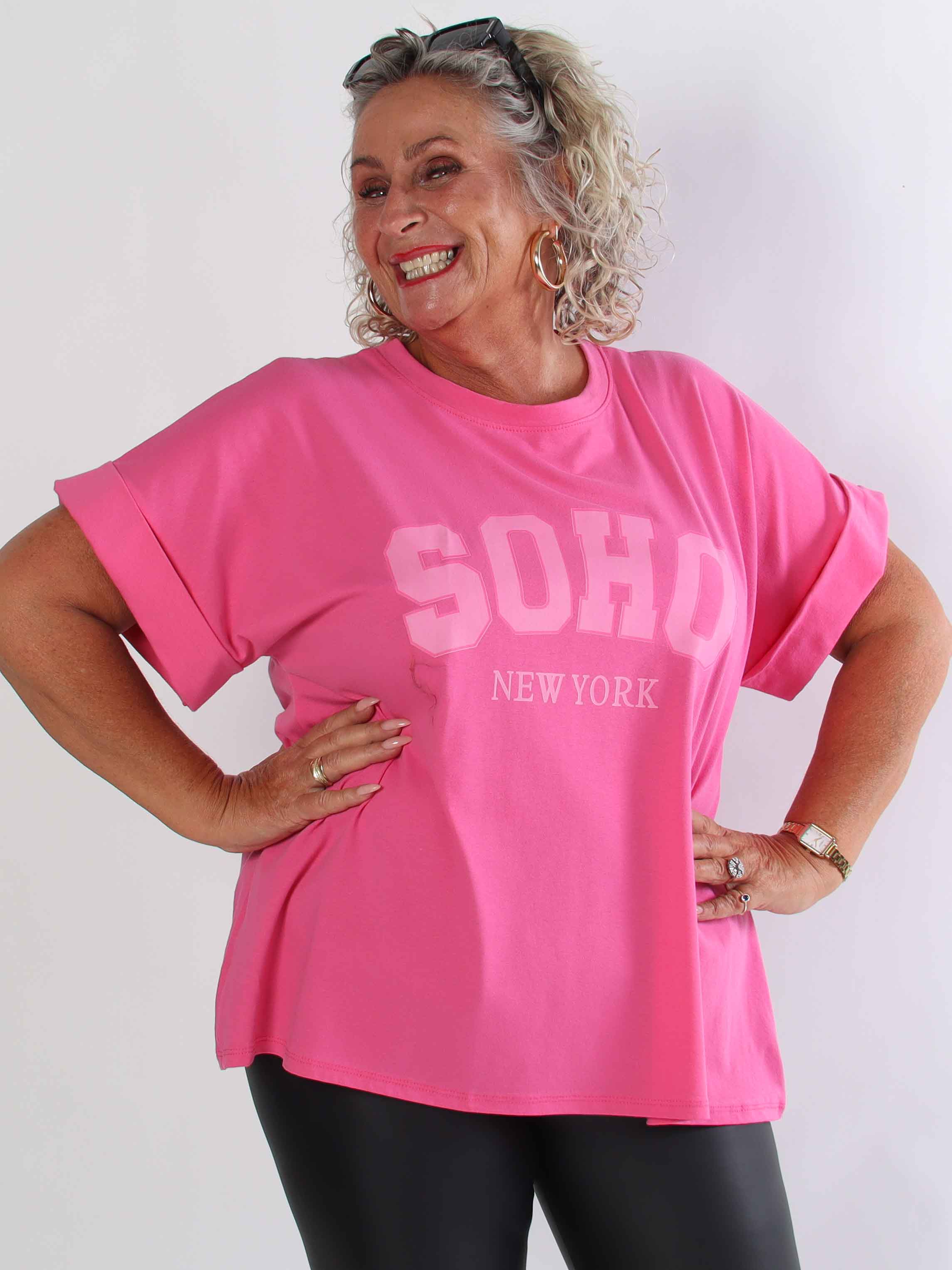 Leni - Plus size t-shirt med SOHO New York stående på brystet