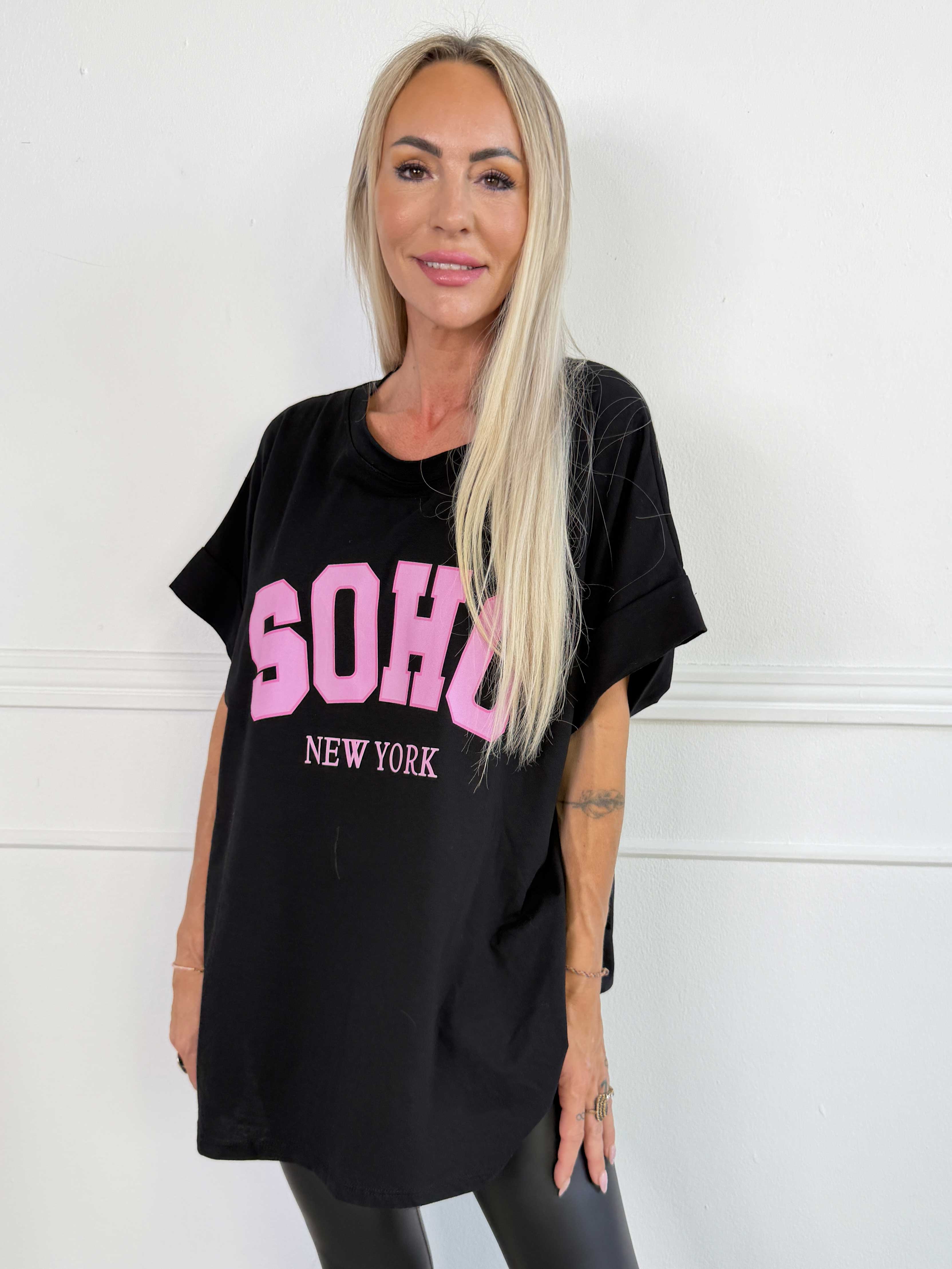 Leni - Oversized t-shirt med SOHO New York stående på brystet