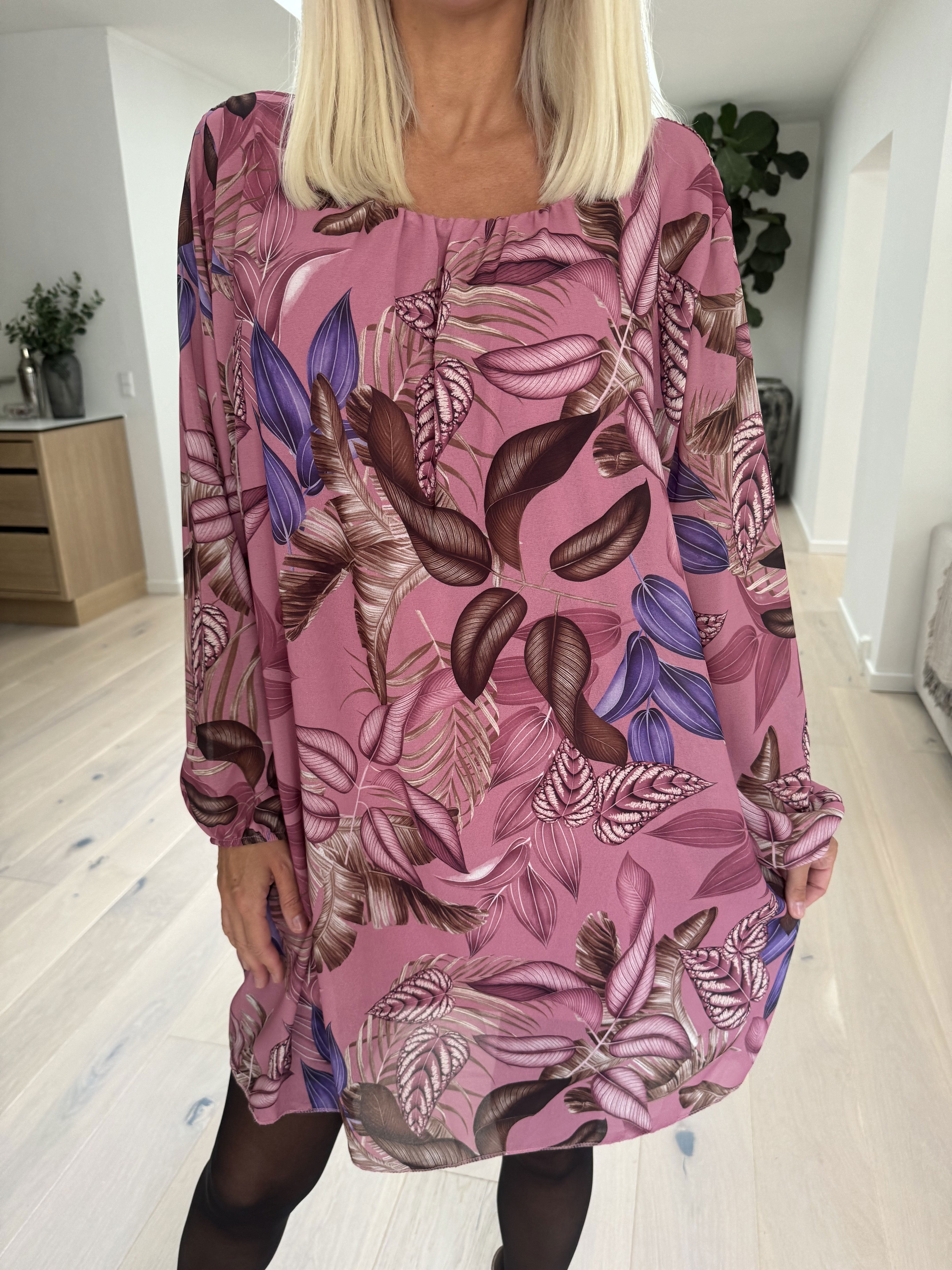 Lola - Söt tunikaklänning med bladmönster