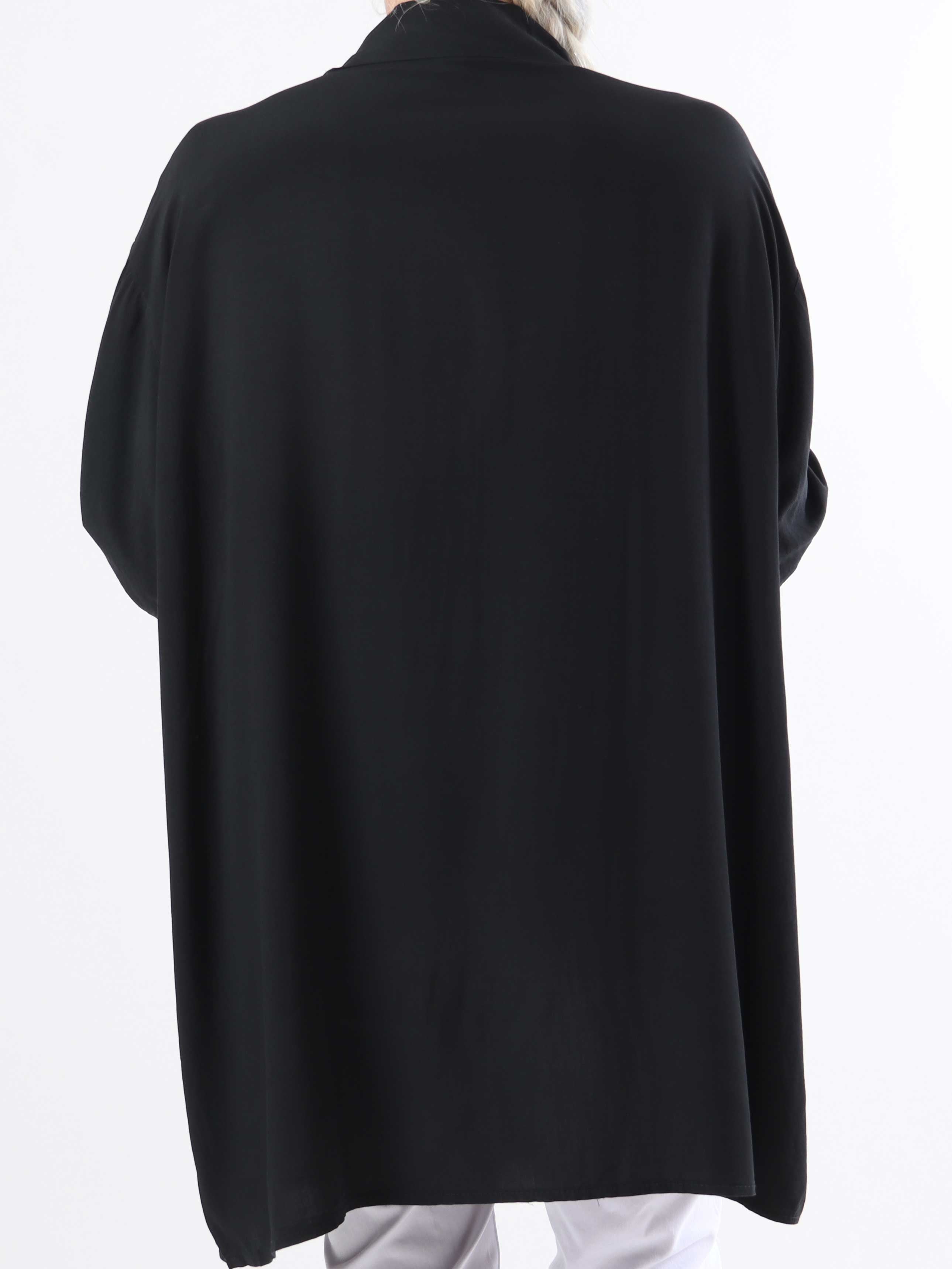 Love - Plus size-skjorta i viskos med ränder och stjärnor