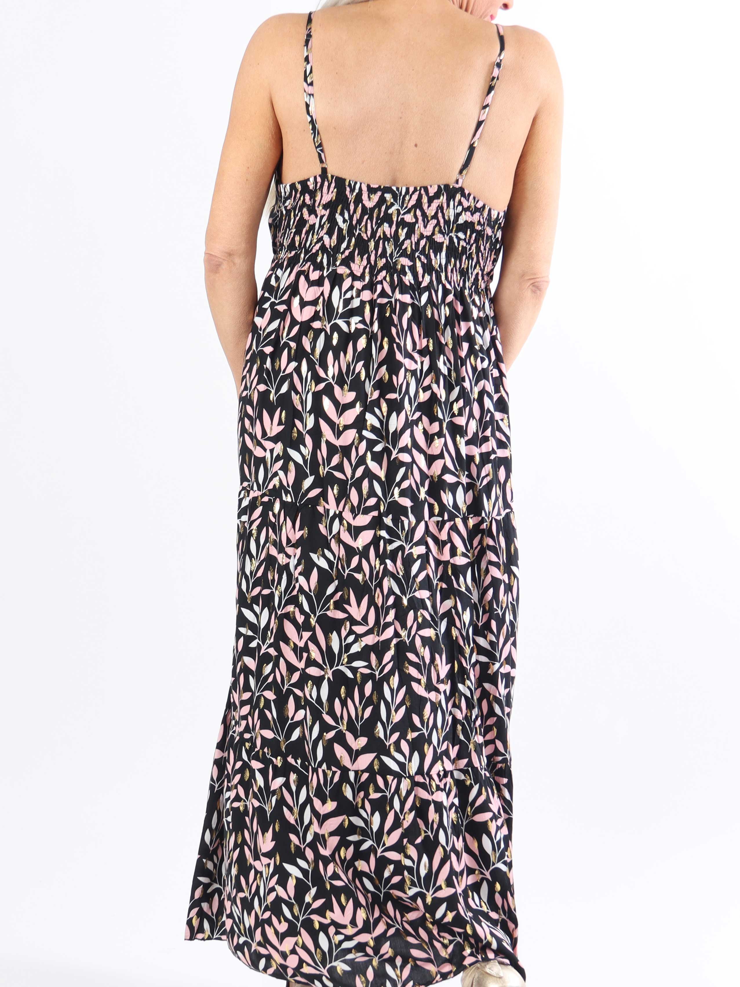 Lucie Small Flower Short - Blommönstrad bandklänning i plus size med v-ringning