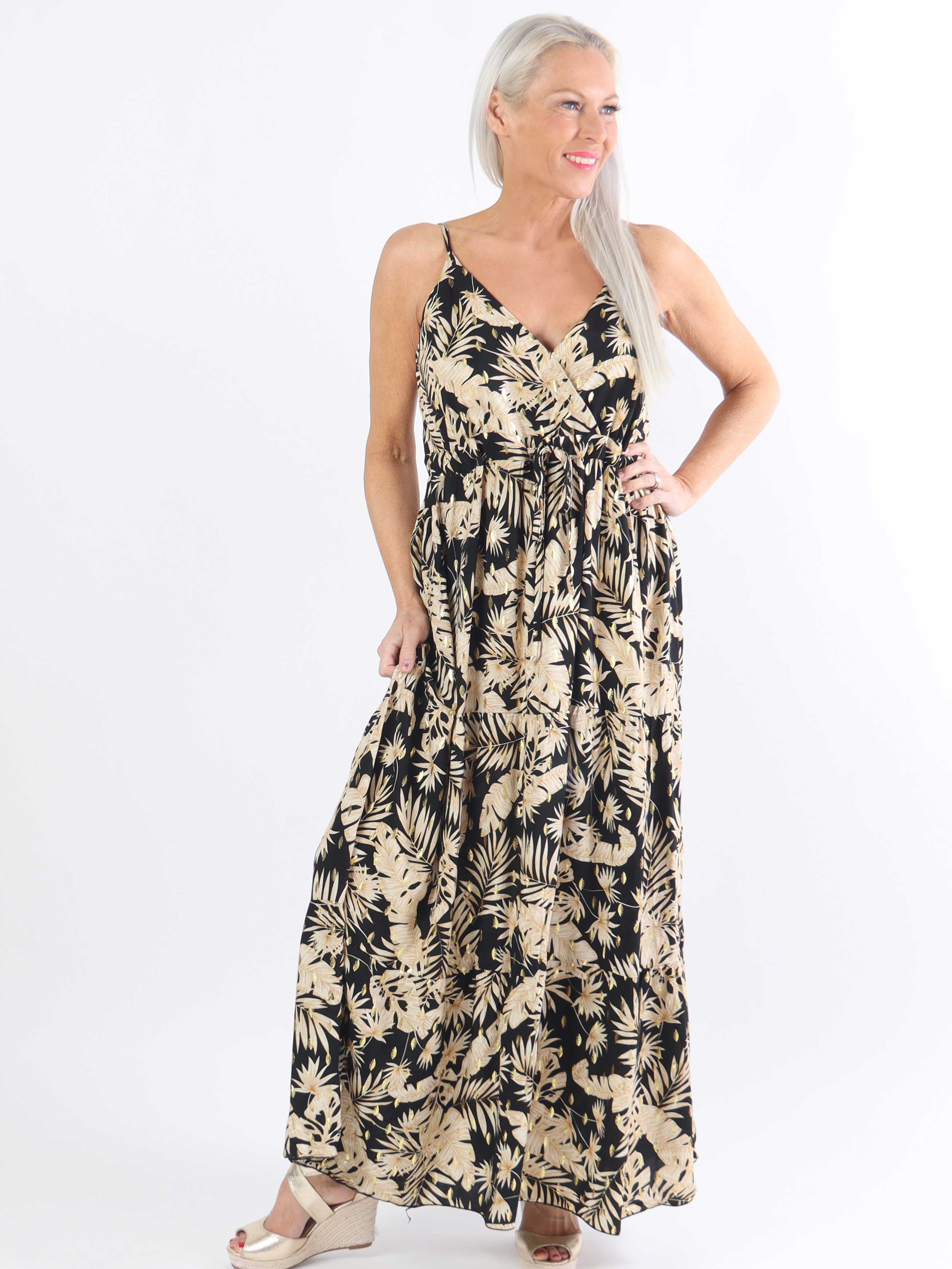Lucie Palm - Plus size klänning med palmtryck i viskos