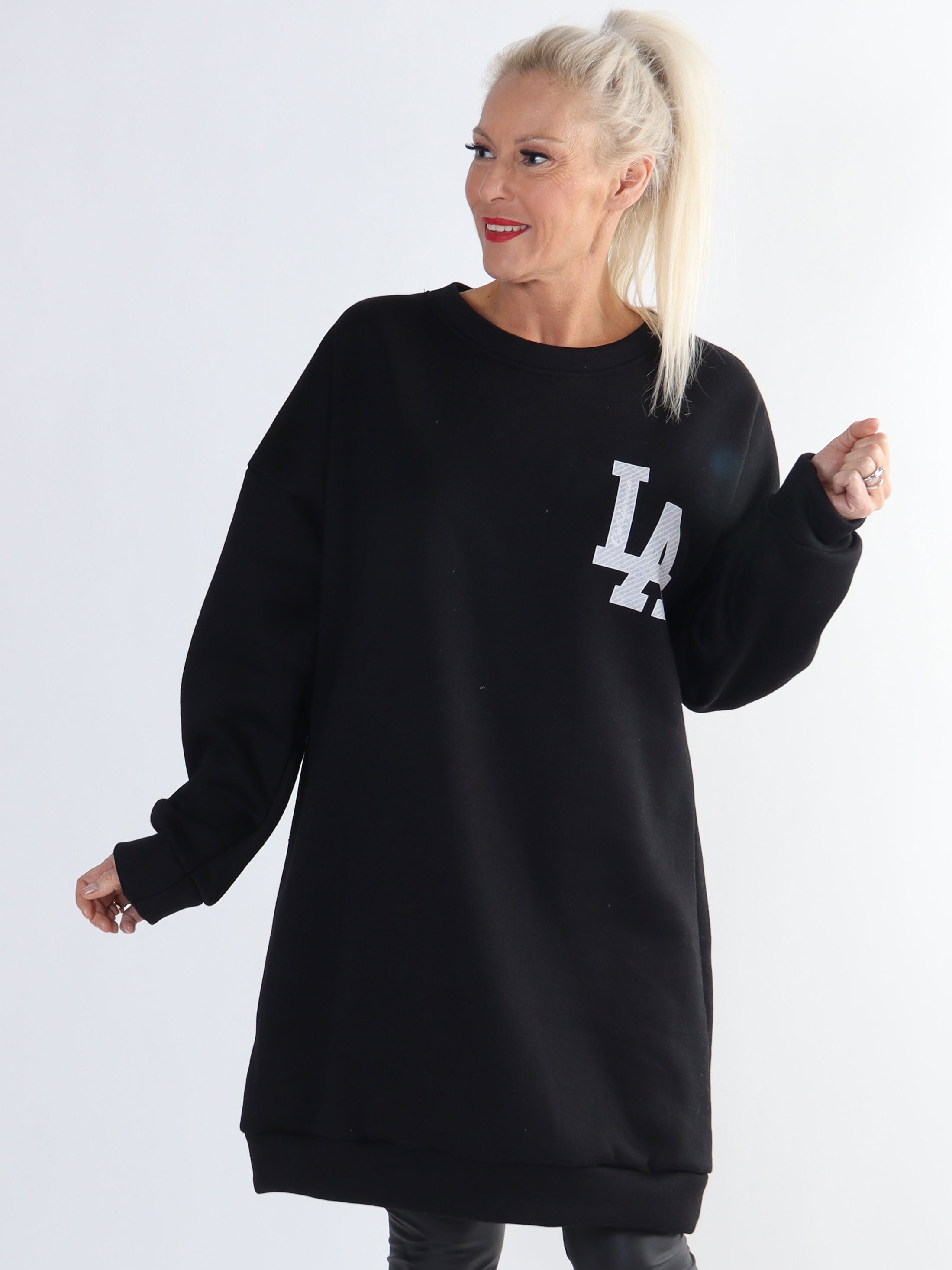 Maida - Lång sweatshirt med LA-tryck fram och bak