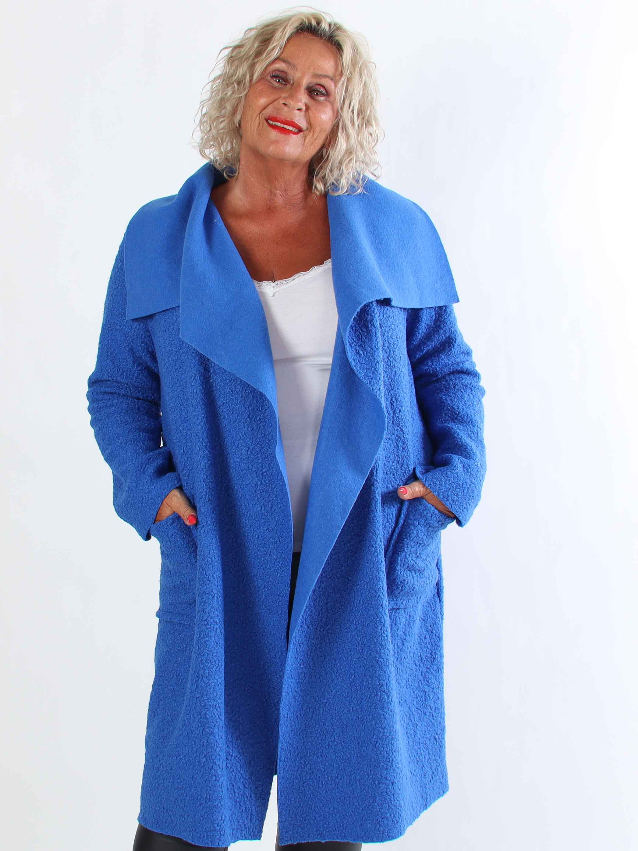 Malfrid - Plus size kappa i mjuk teddy med shiny stjärnor