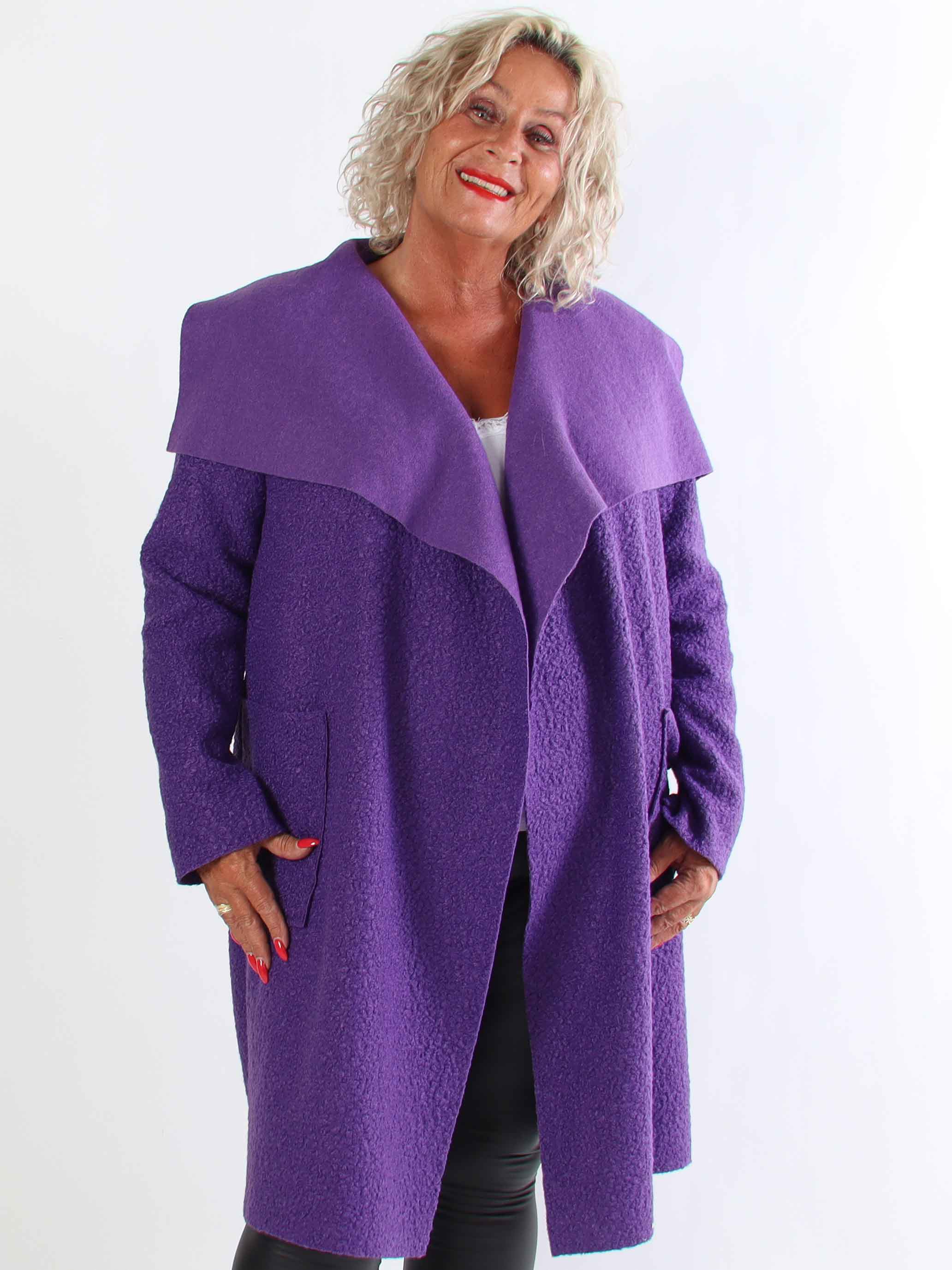 Malfrid - Plus size kappa i mjuk teddy med shiny stjärnor