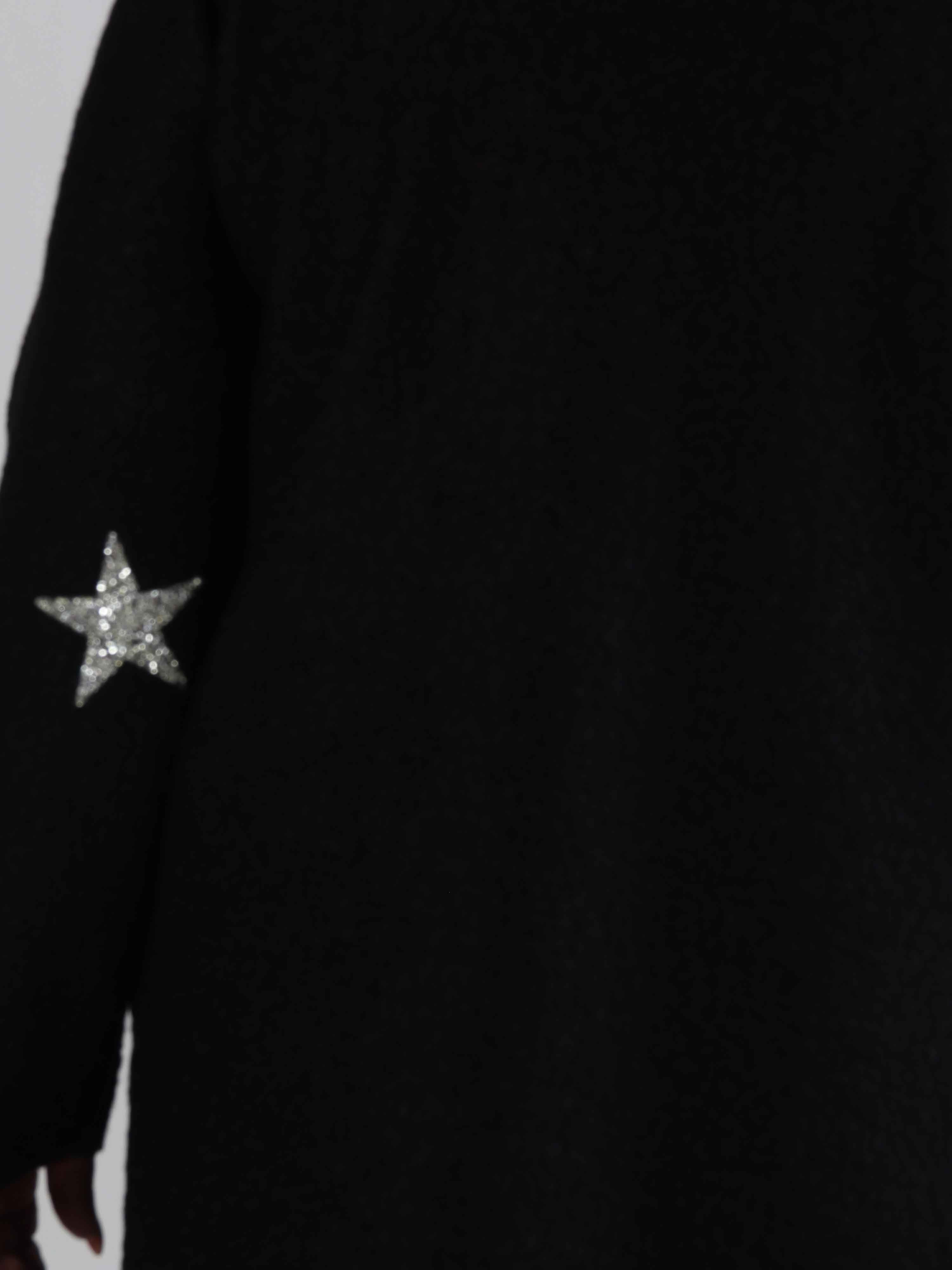 Malfrid - Plus size kappa i mjuk teddy med shiny stjärnor