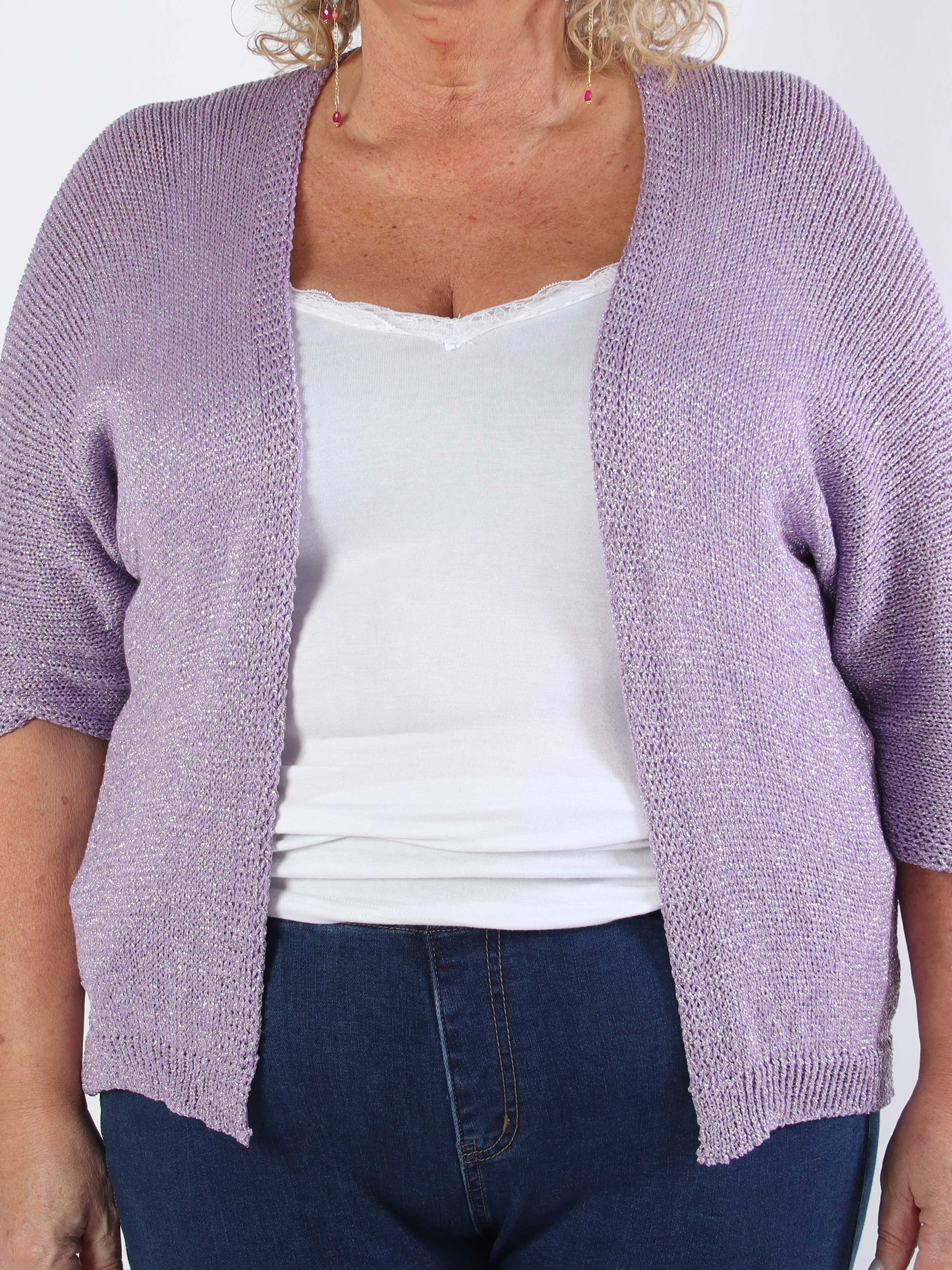 Mariela - Söt plus size-kofta i viskos med glittertrådar