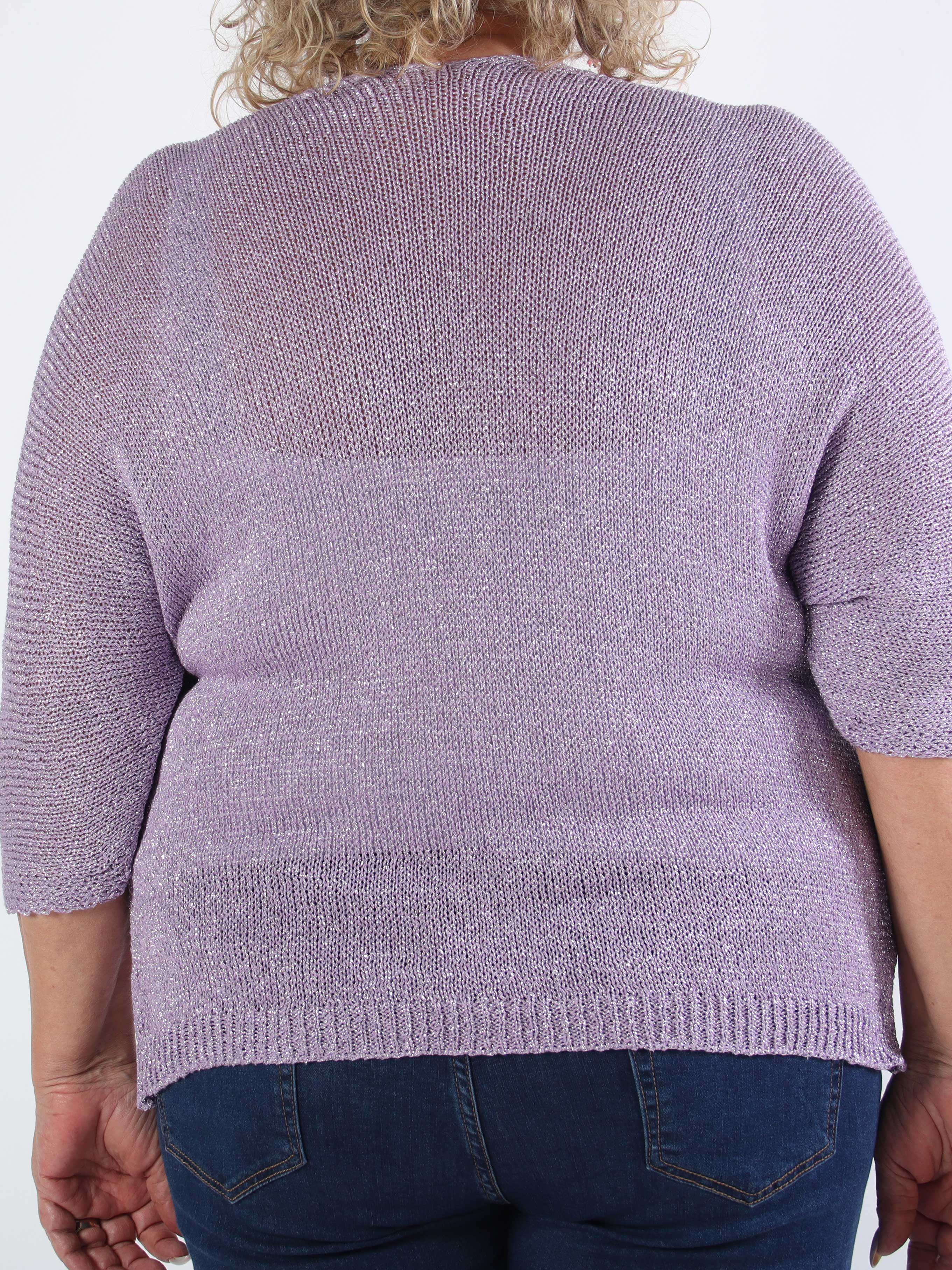 Mariela - Söt plus size-kofta i viskos med glittertrådar