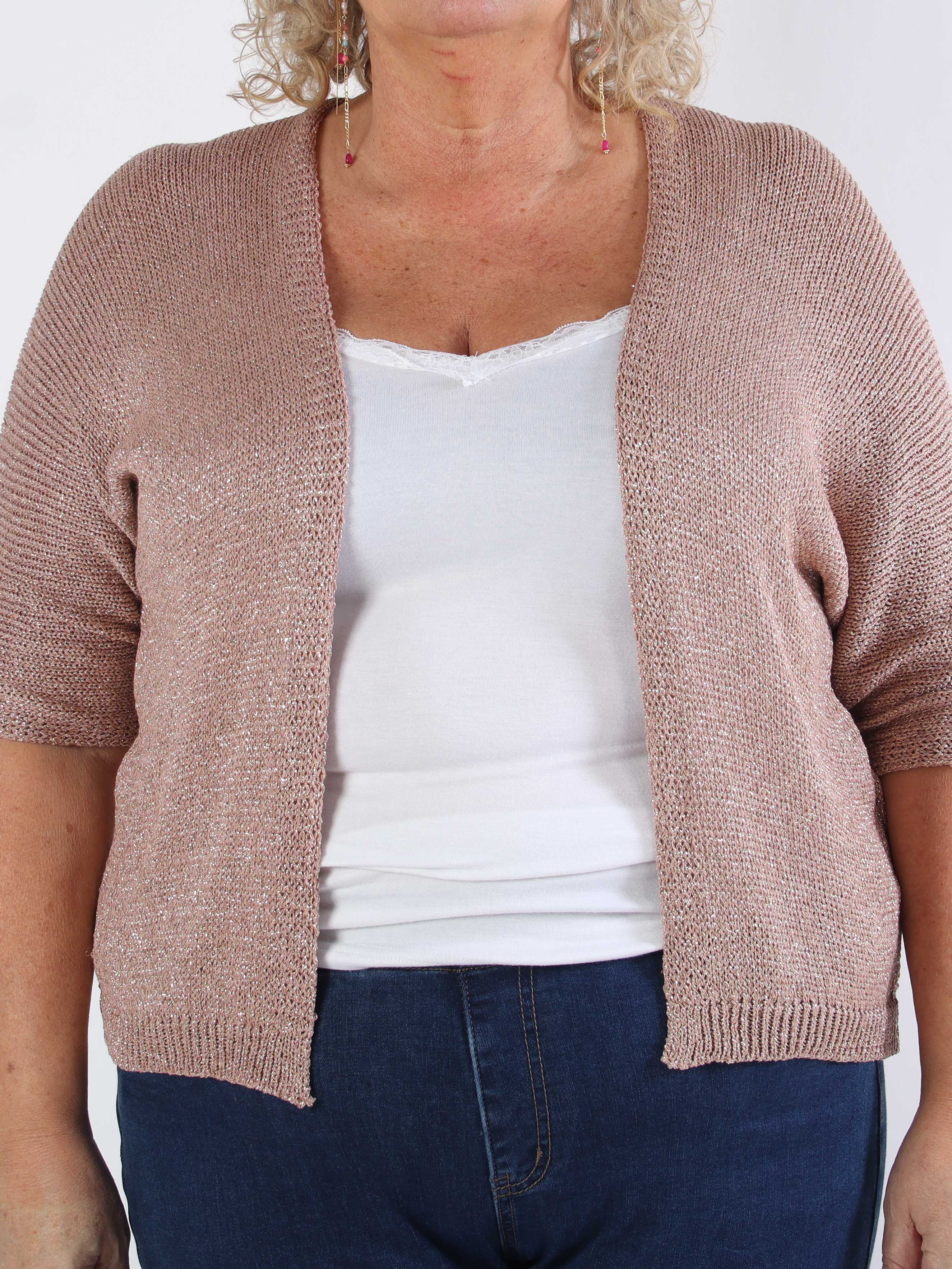 Mariela - Söt plus size-kofta i viskos med glittertrådar