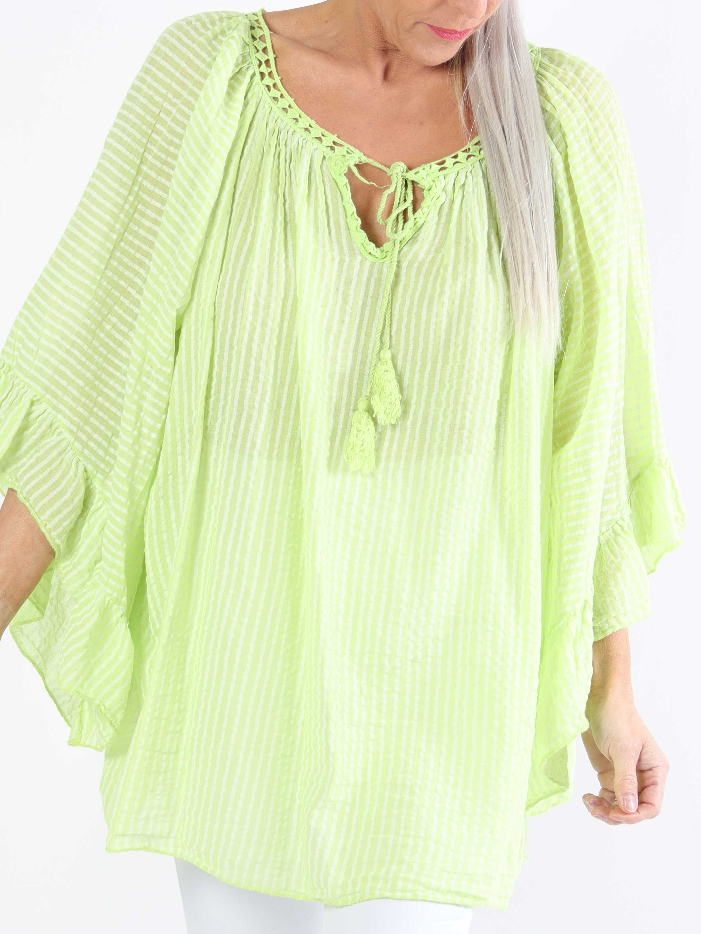 Marija - Söt randig plus size-tunika med vackra ärmar