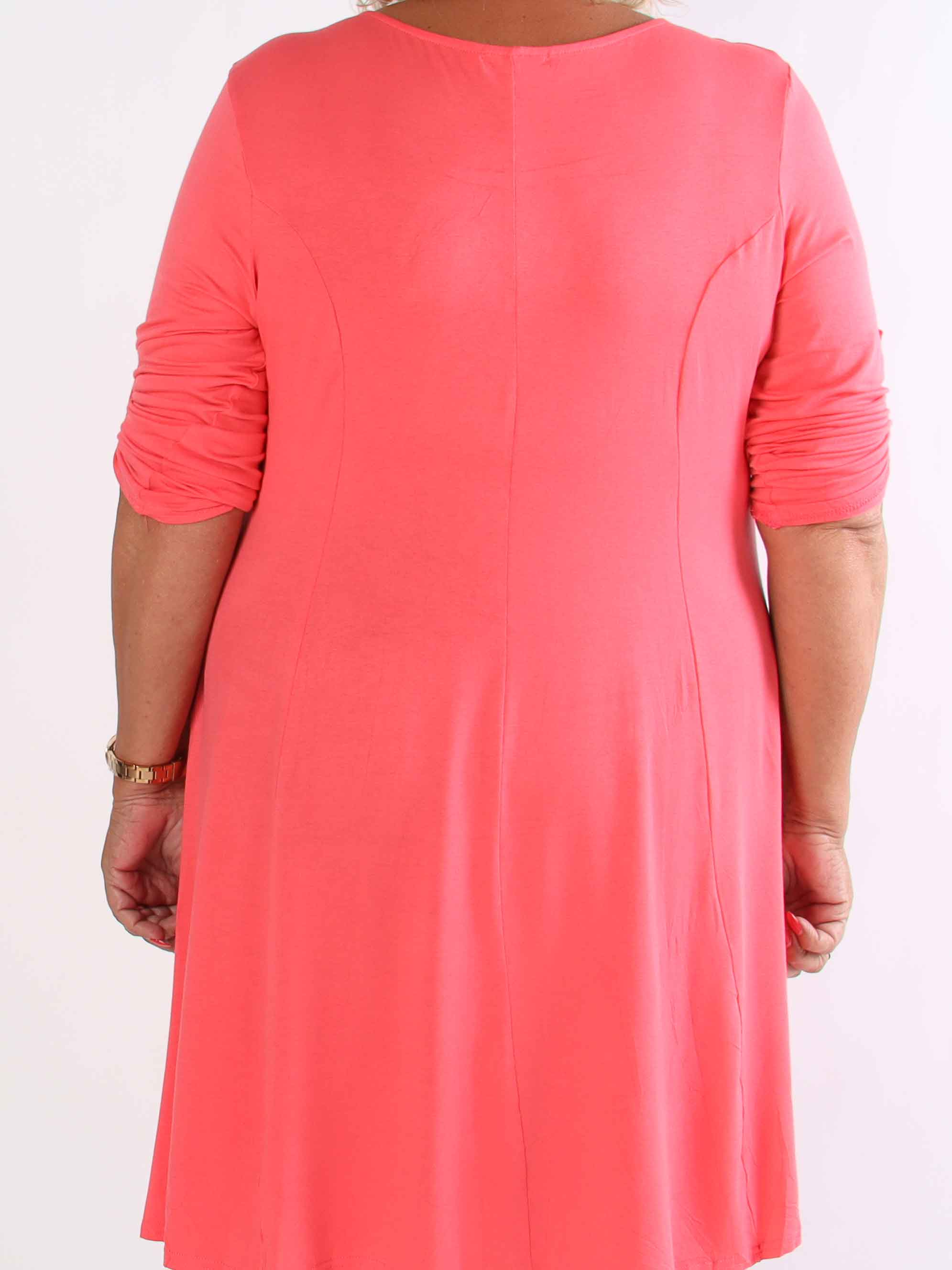 Marlene Plain - Enfärgad A-linjeformad klänning i viskos