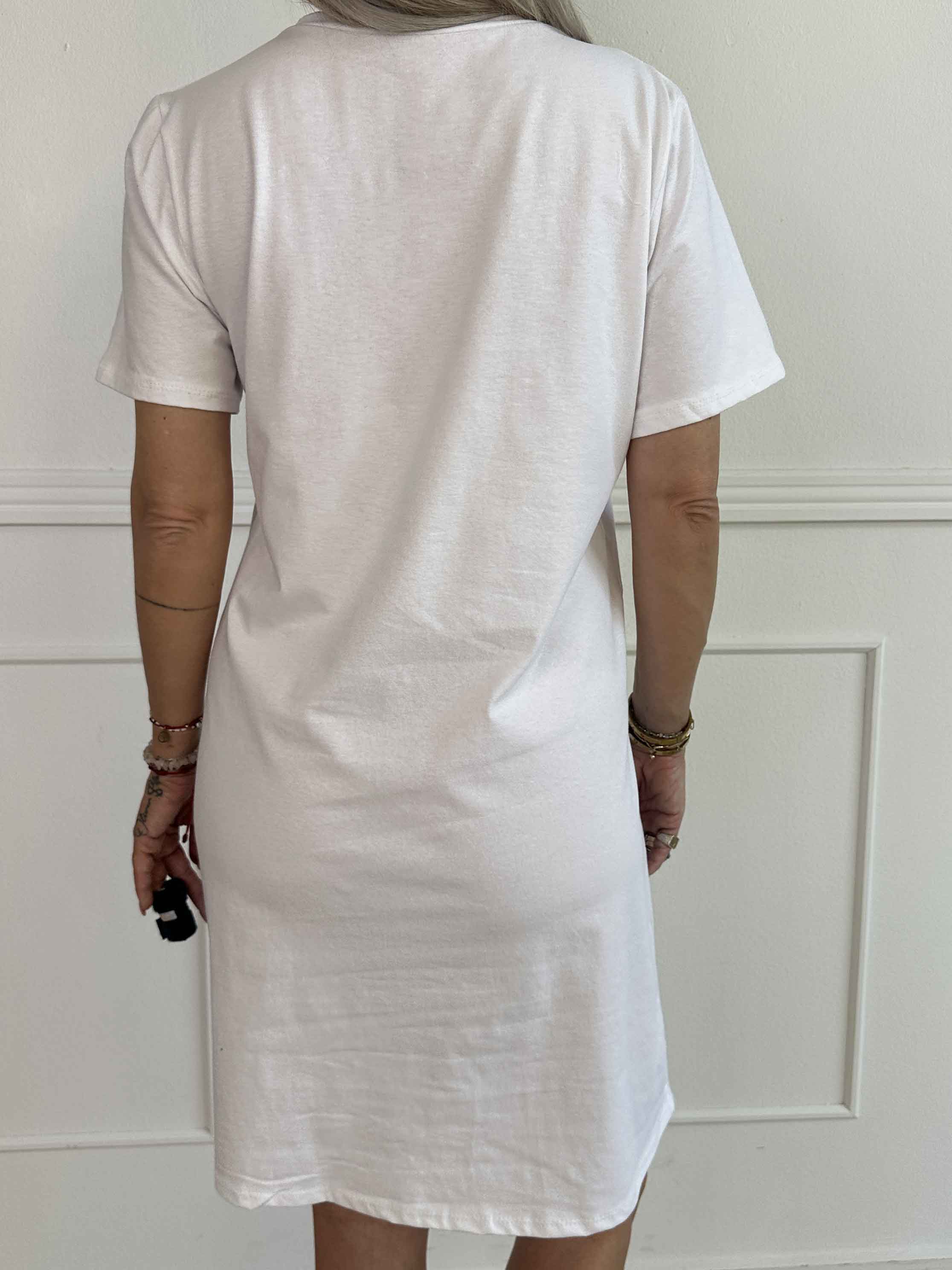 Matilda - T-shirt klänning i bomull med Ibiza skrivet