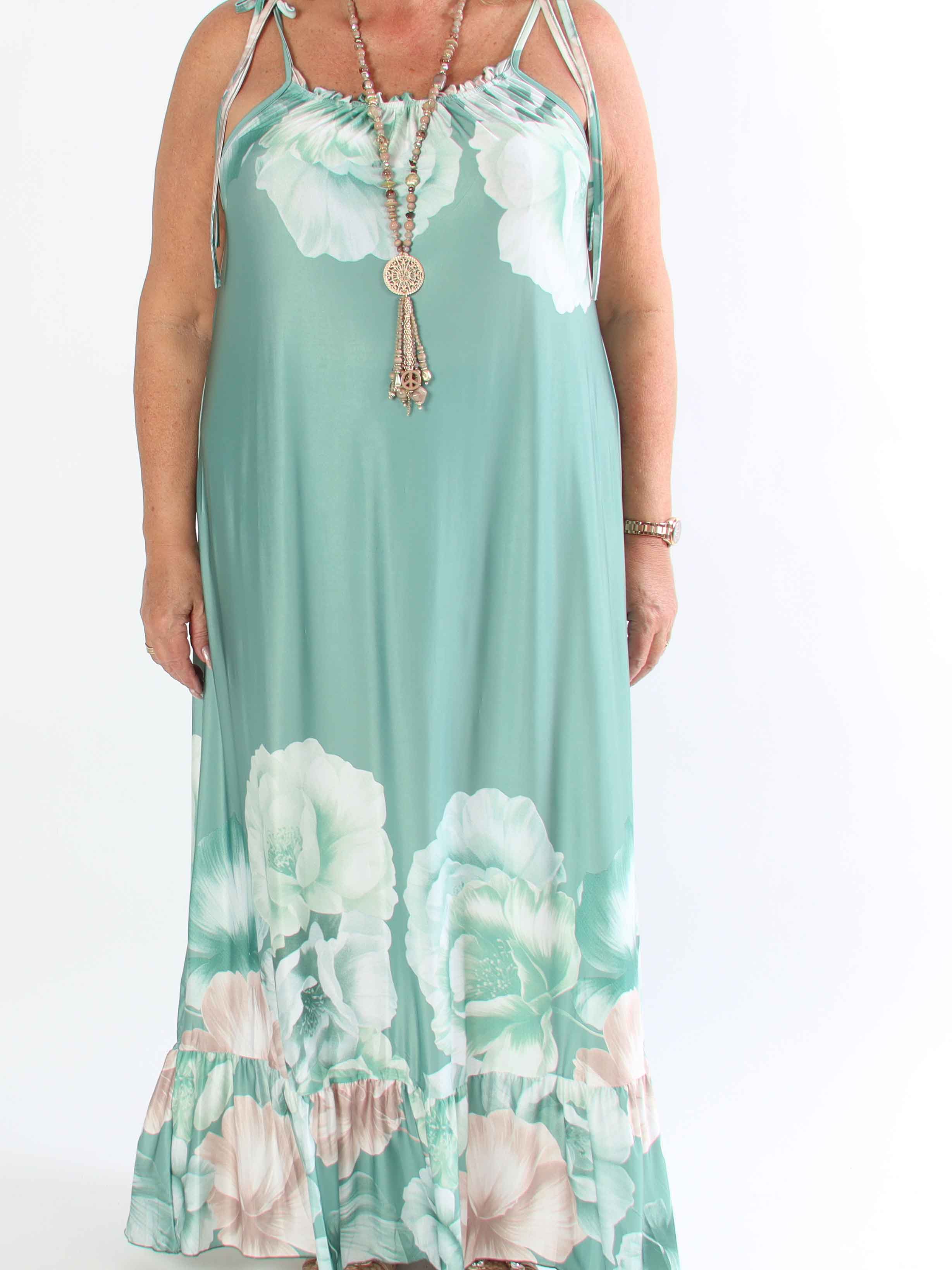 Maya - Elastisk plus size sommarklänning med blommor