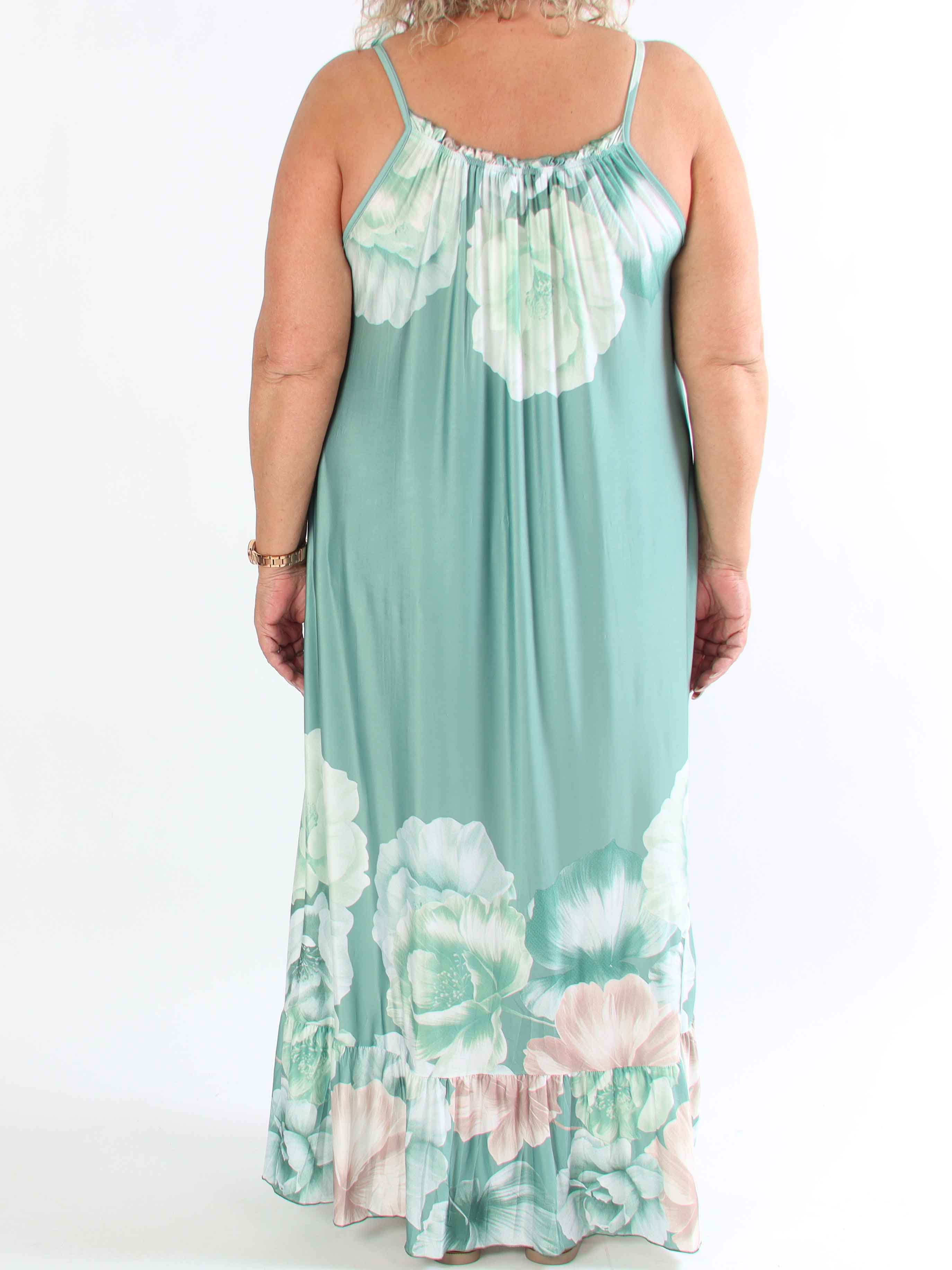 Maya - Elastisk plus size sommarklänning med blommor