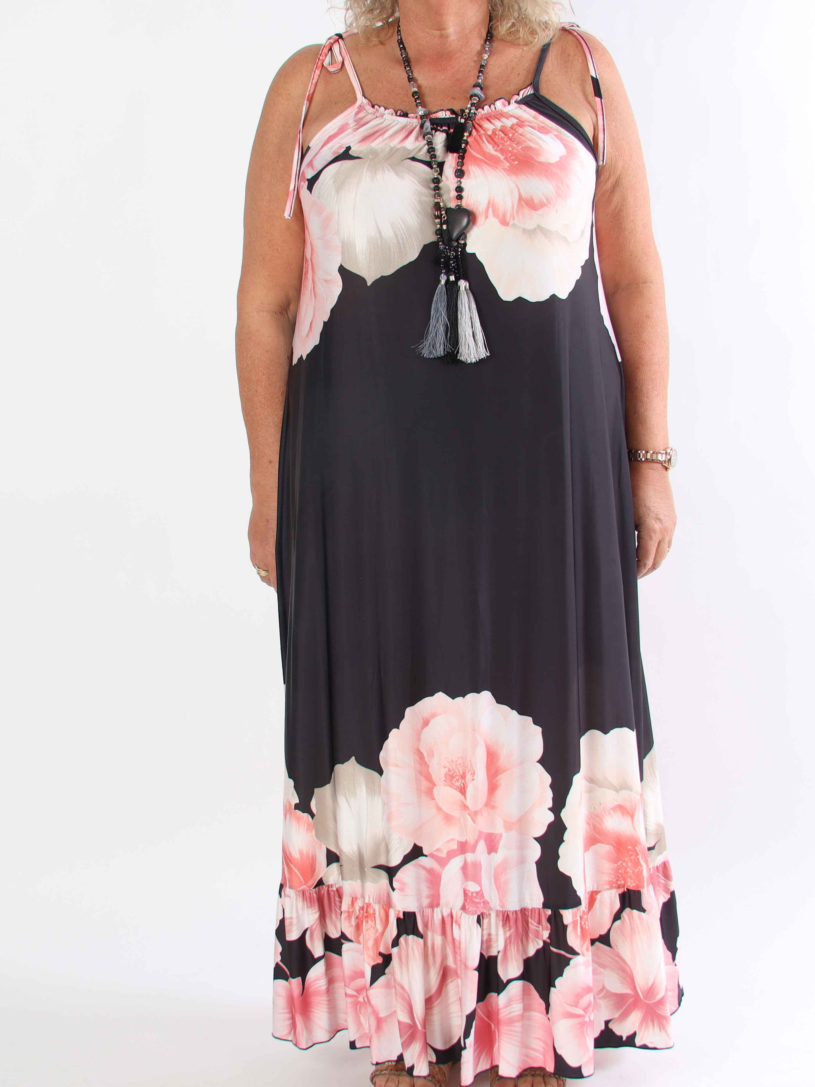 Maya - Elastisk plus size sommarklänning med blommor