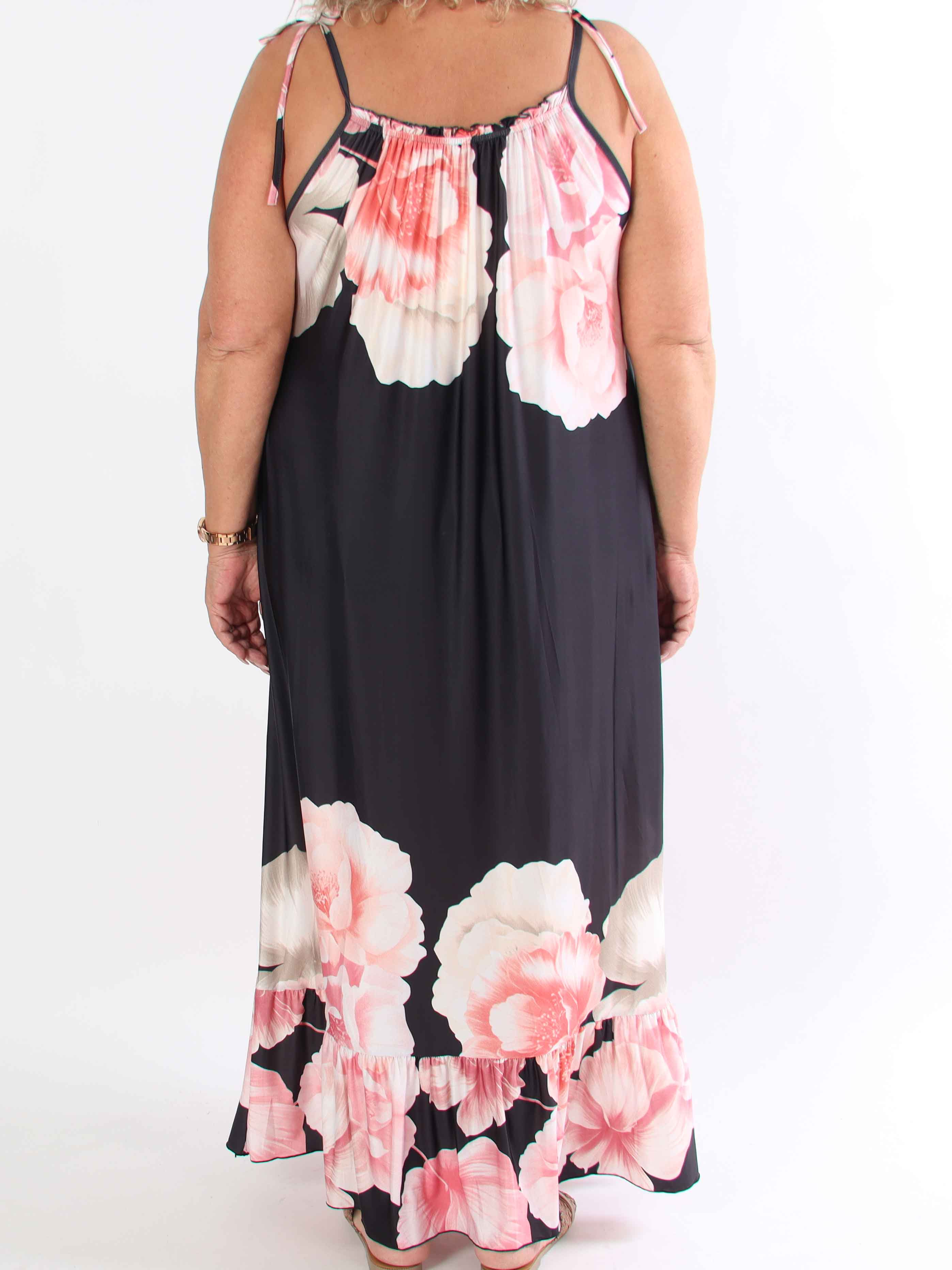 Maya - Elastisk plus size sommarklänning med blommor