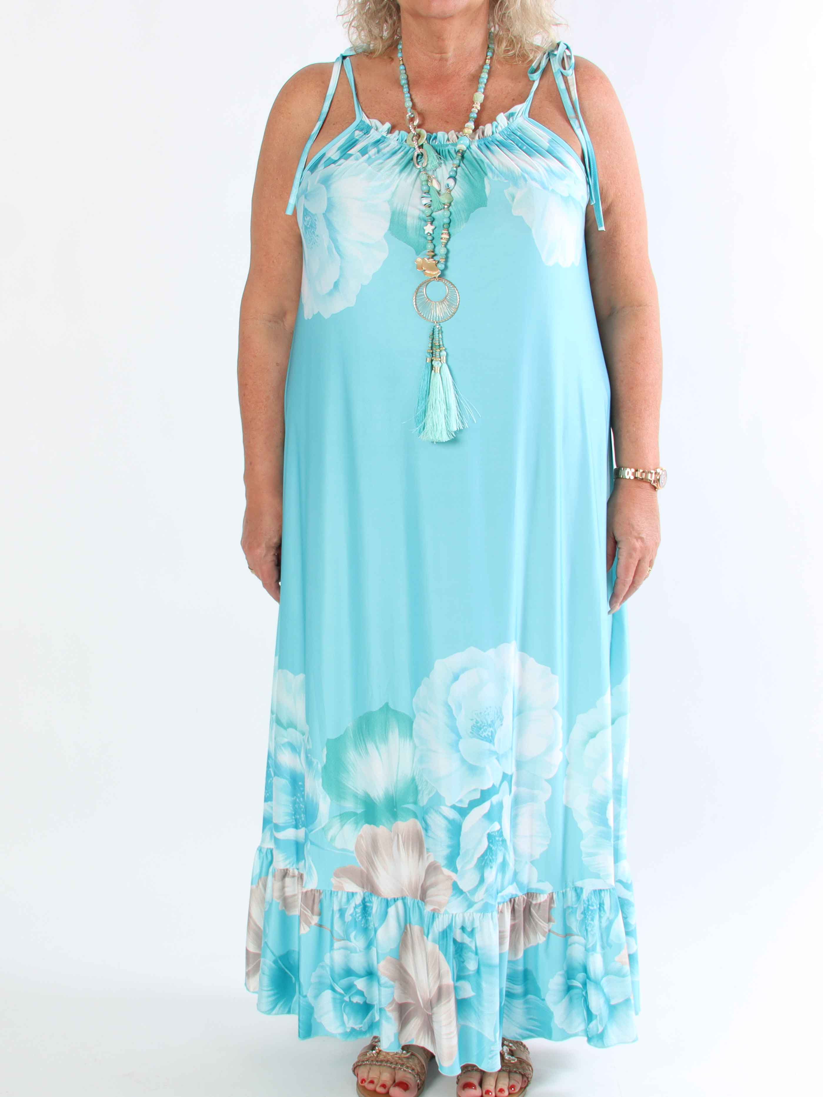 Maya - Elastisk plus size sommarklänning med blommor