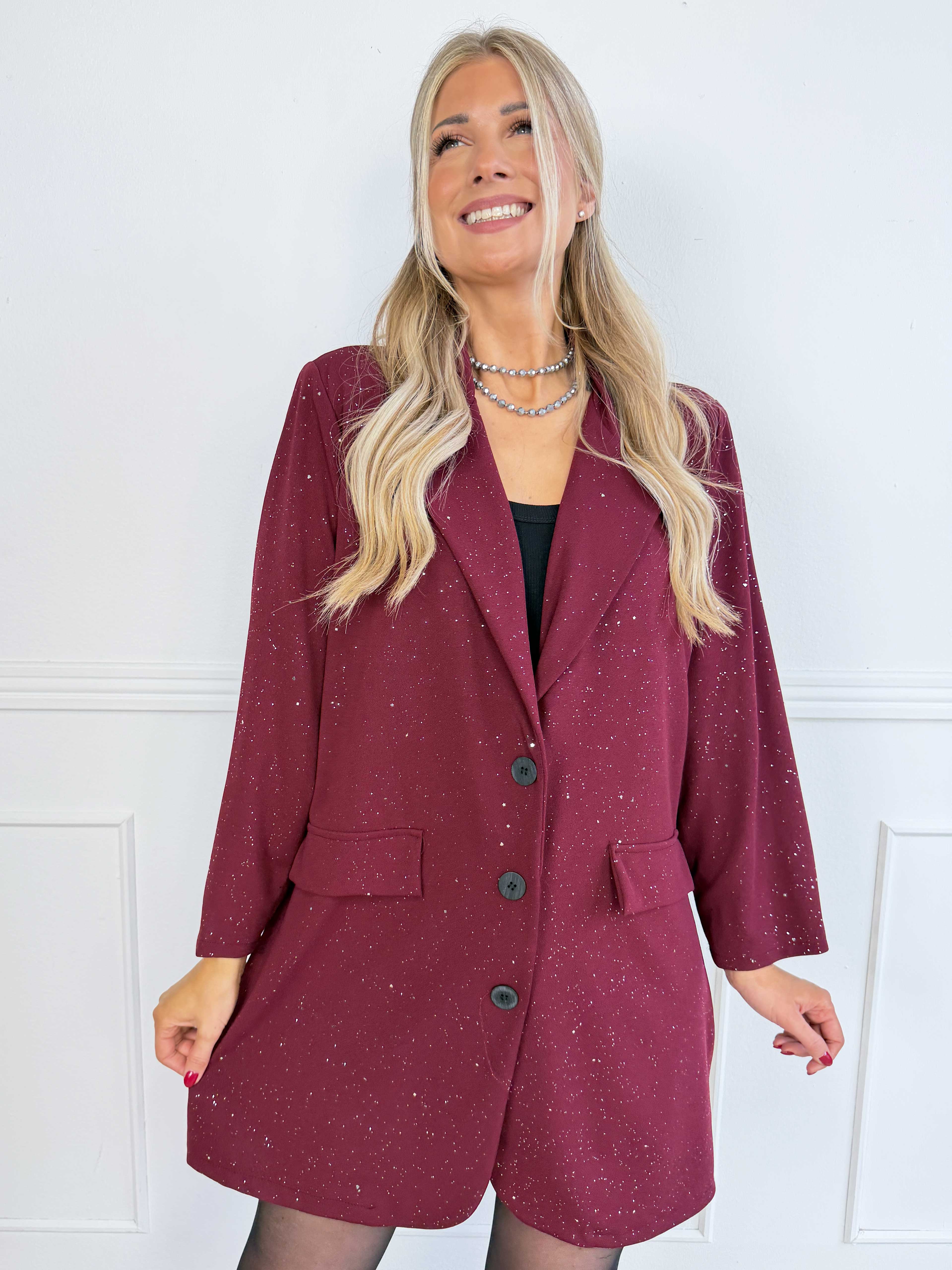 Medea Long - Elegant kavaj med fint glitterdamm som ger en exklusiv och festlig look