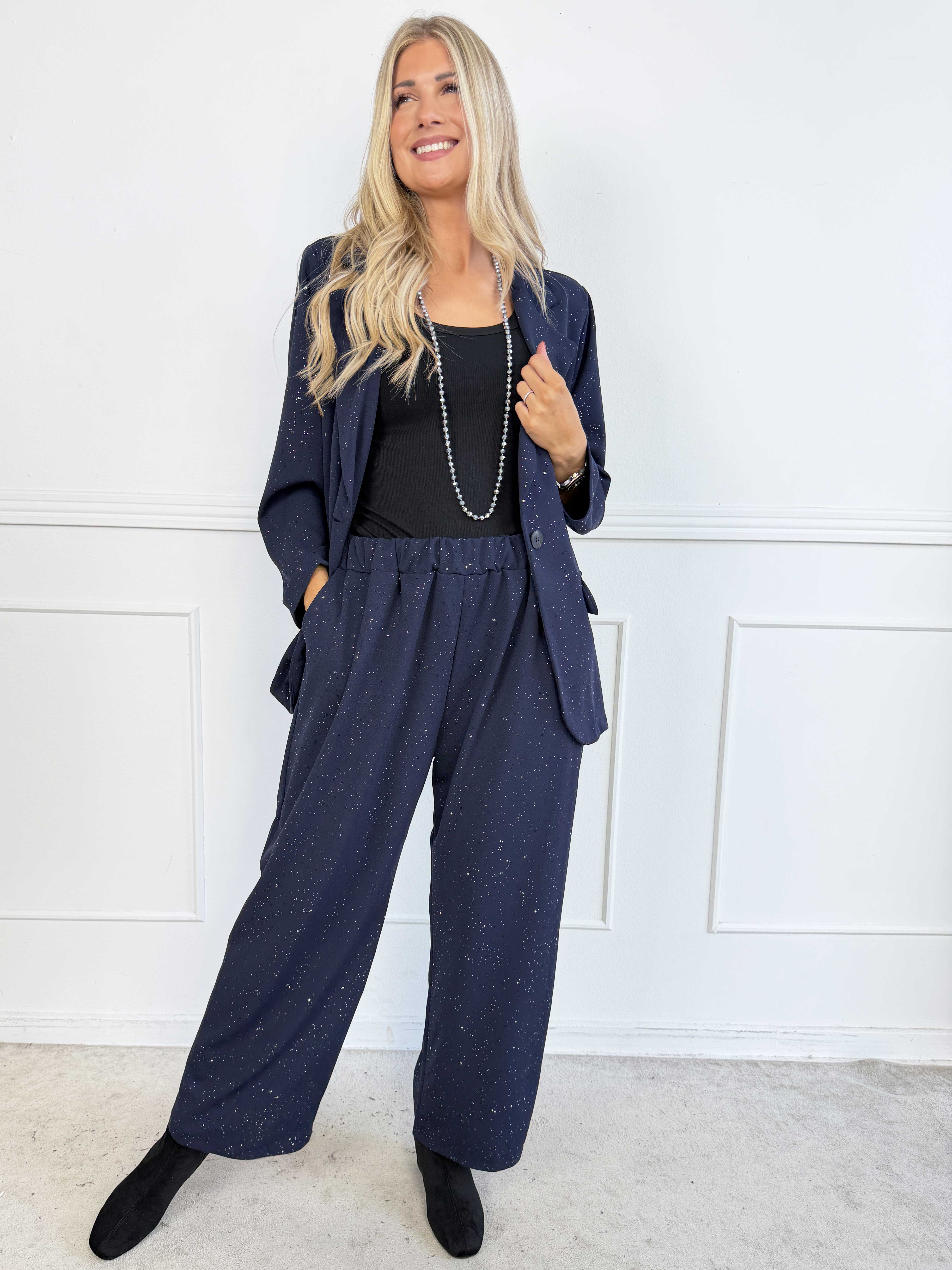 Medea Pants - Eleganta byxor med fint glitterdamm som ger en exklusiv look