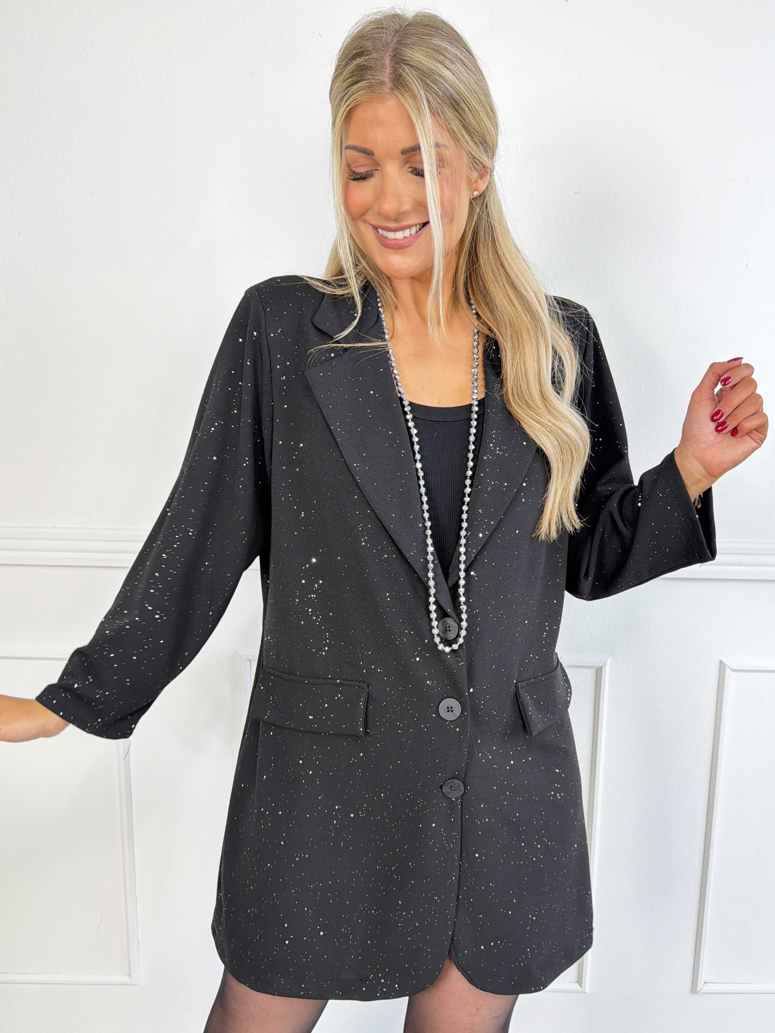 Medea Long - Elegant kavaj med fint glitterdamm som ger en exklusiv och festlig look