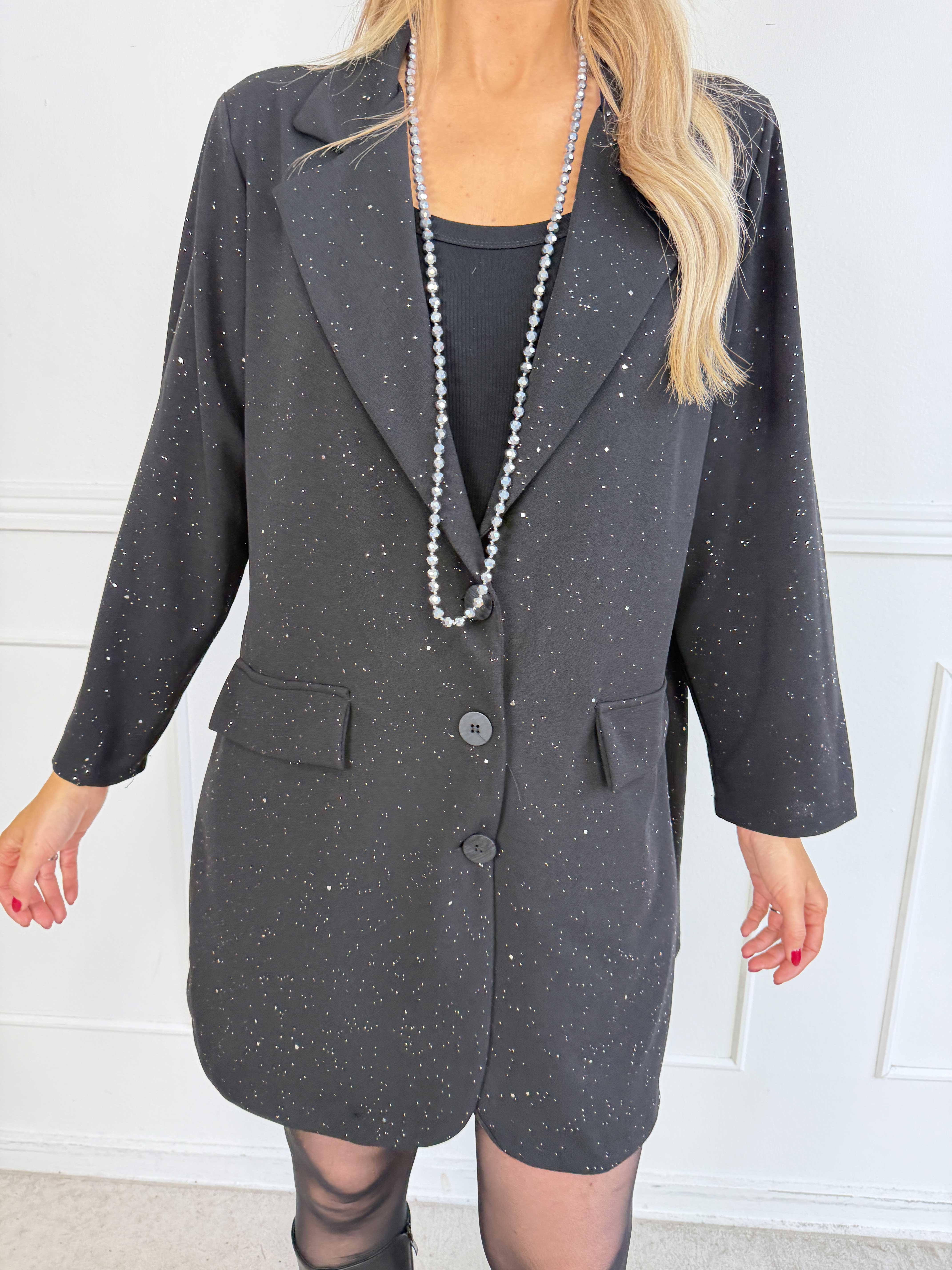 Medea Long - Elegant kavaj med fint glitterdamm som ger en exklusiv och festlig look