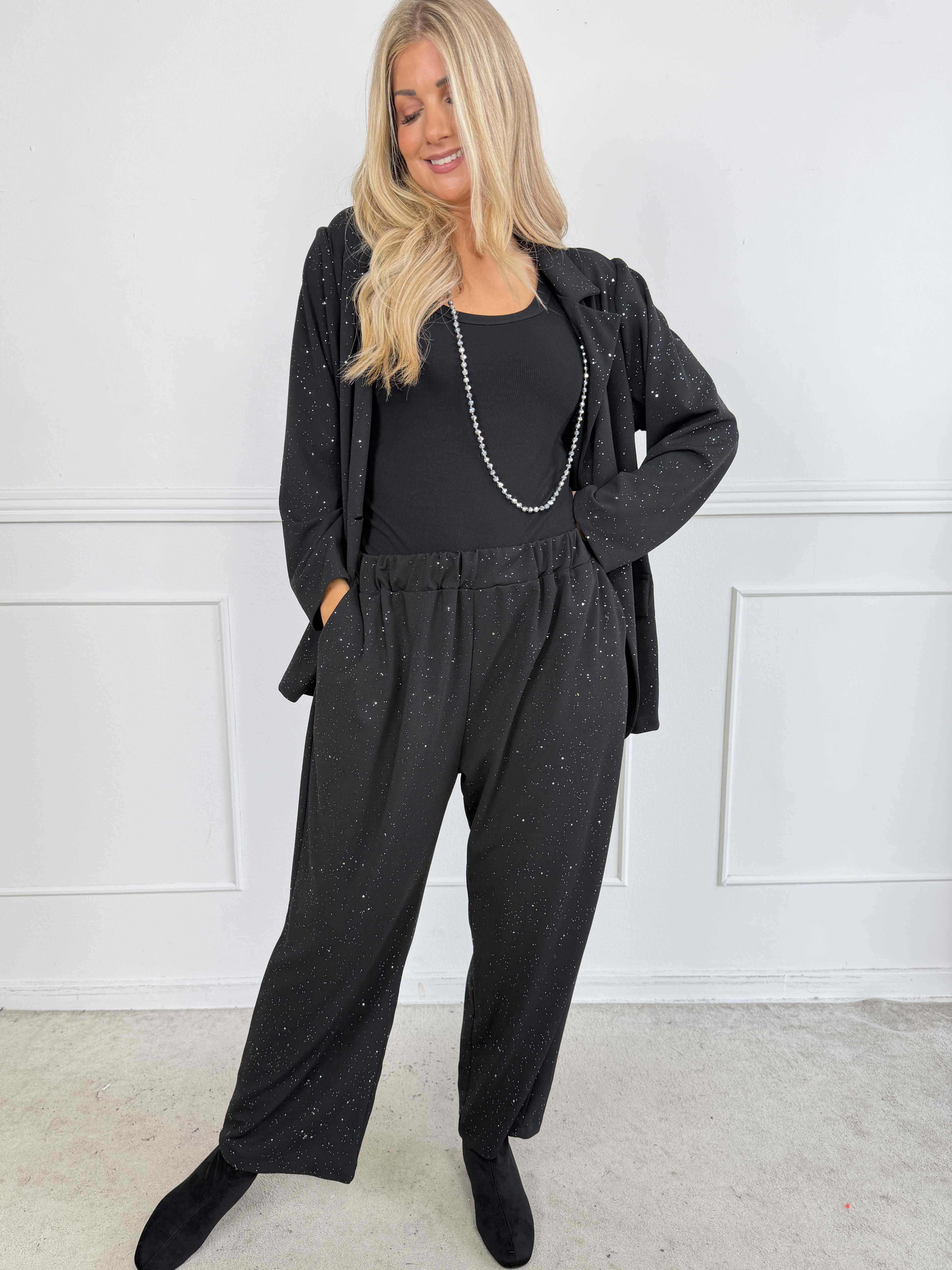 Medea Pants - Eleganta byxor med fint glitterdamm som ger en exklusiv look