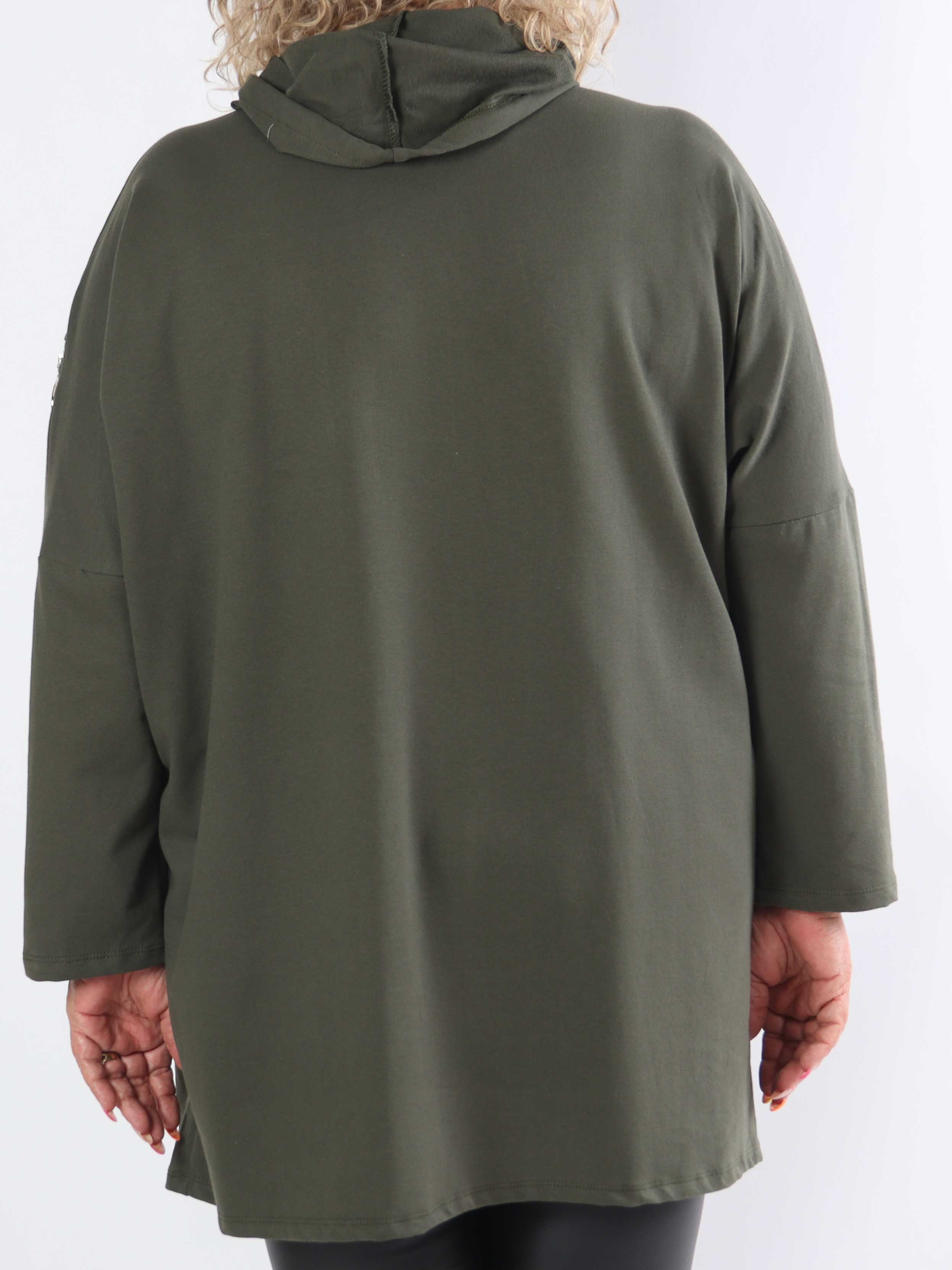 Merah - Luvtröja i plus size med dragkedja