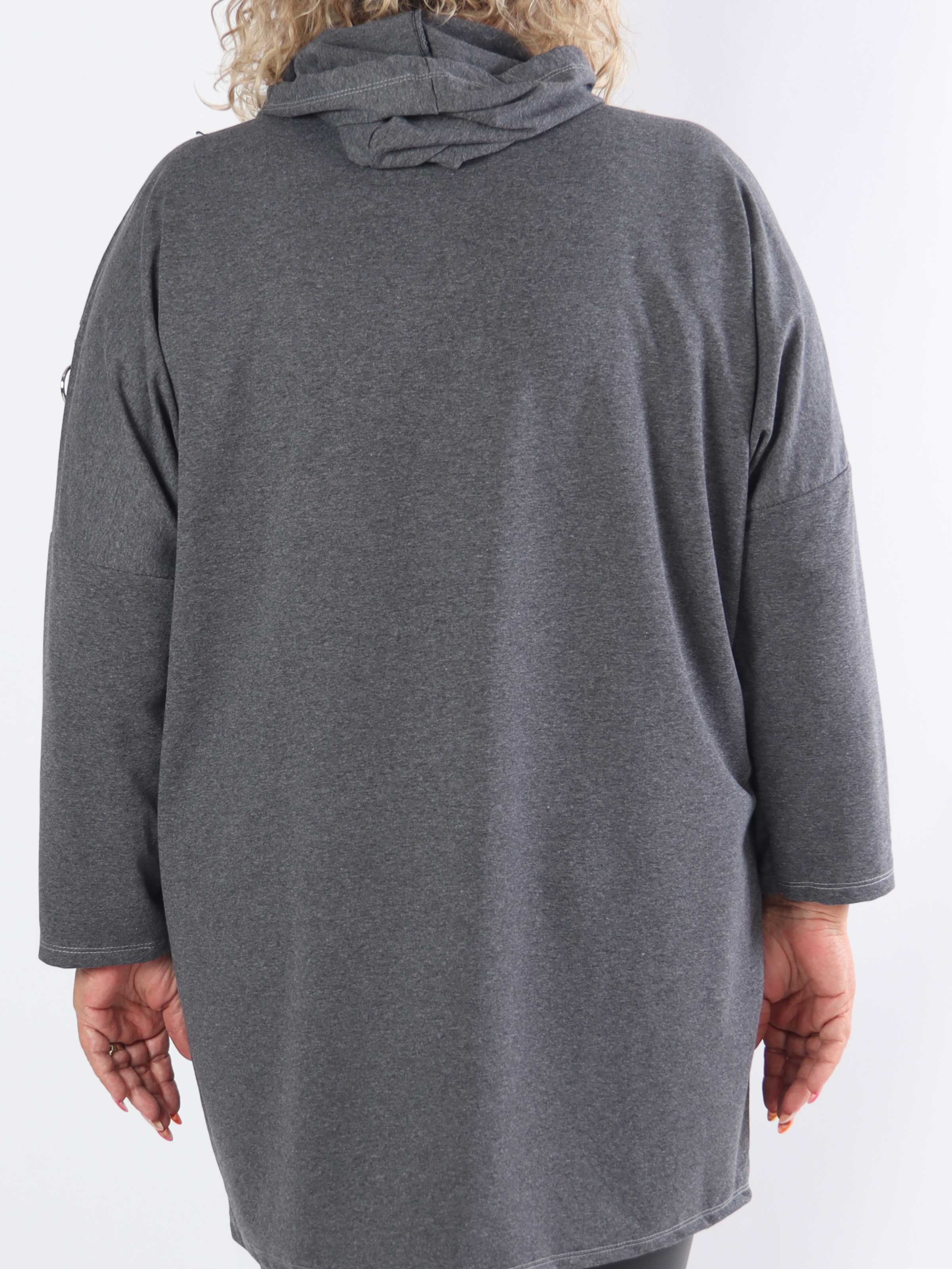 Merah - Luvtröja i plus size med dragkedja