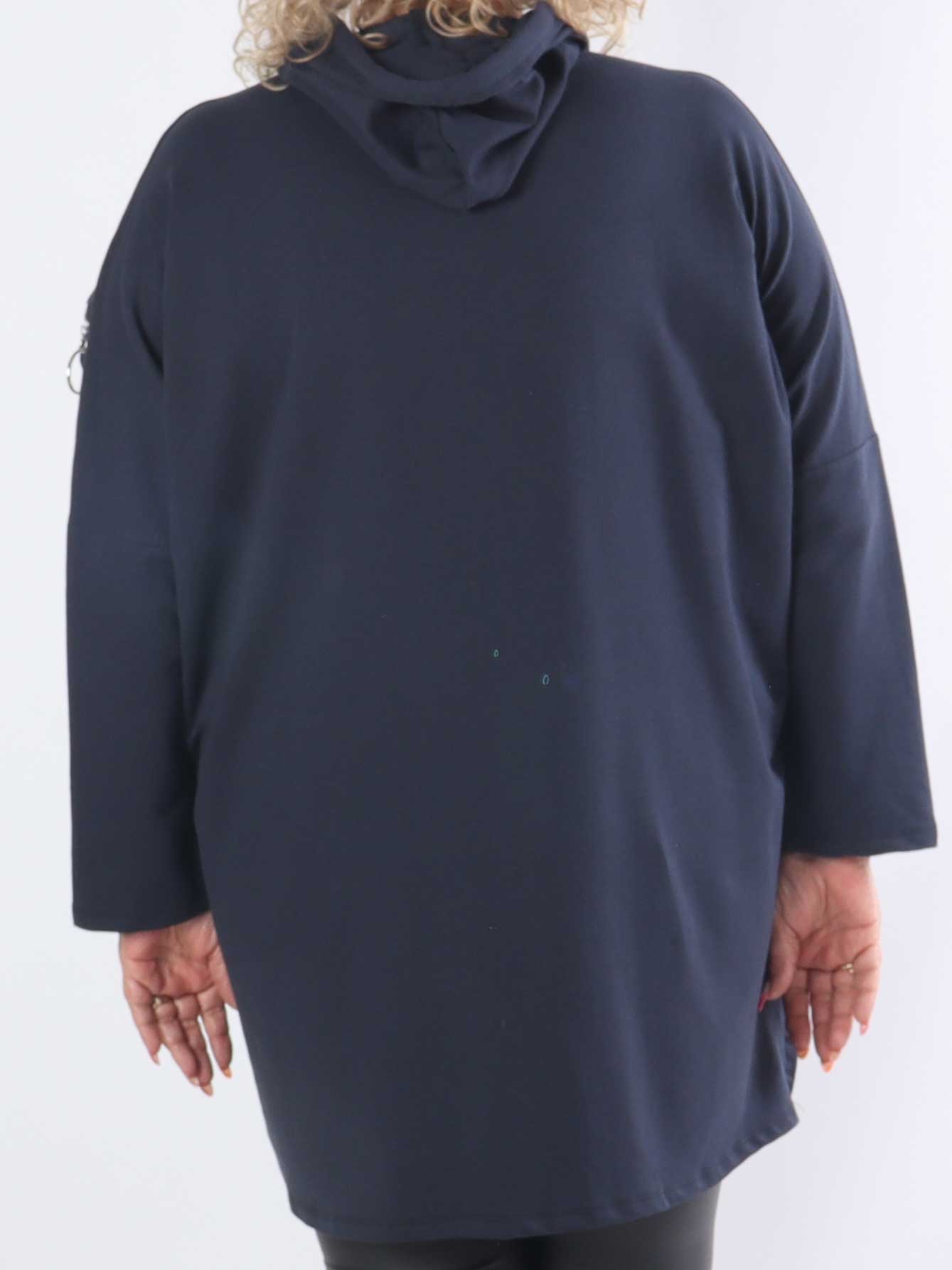 Merah - Luvtröja i plus size med dragkedja