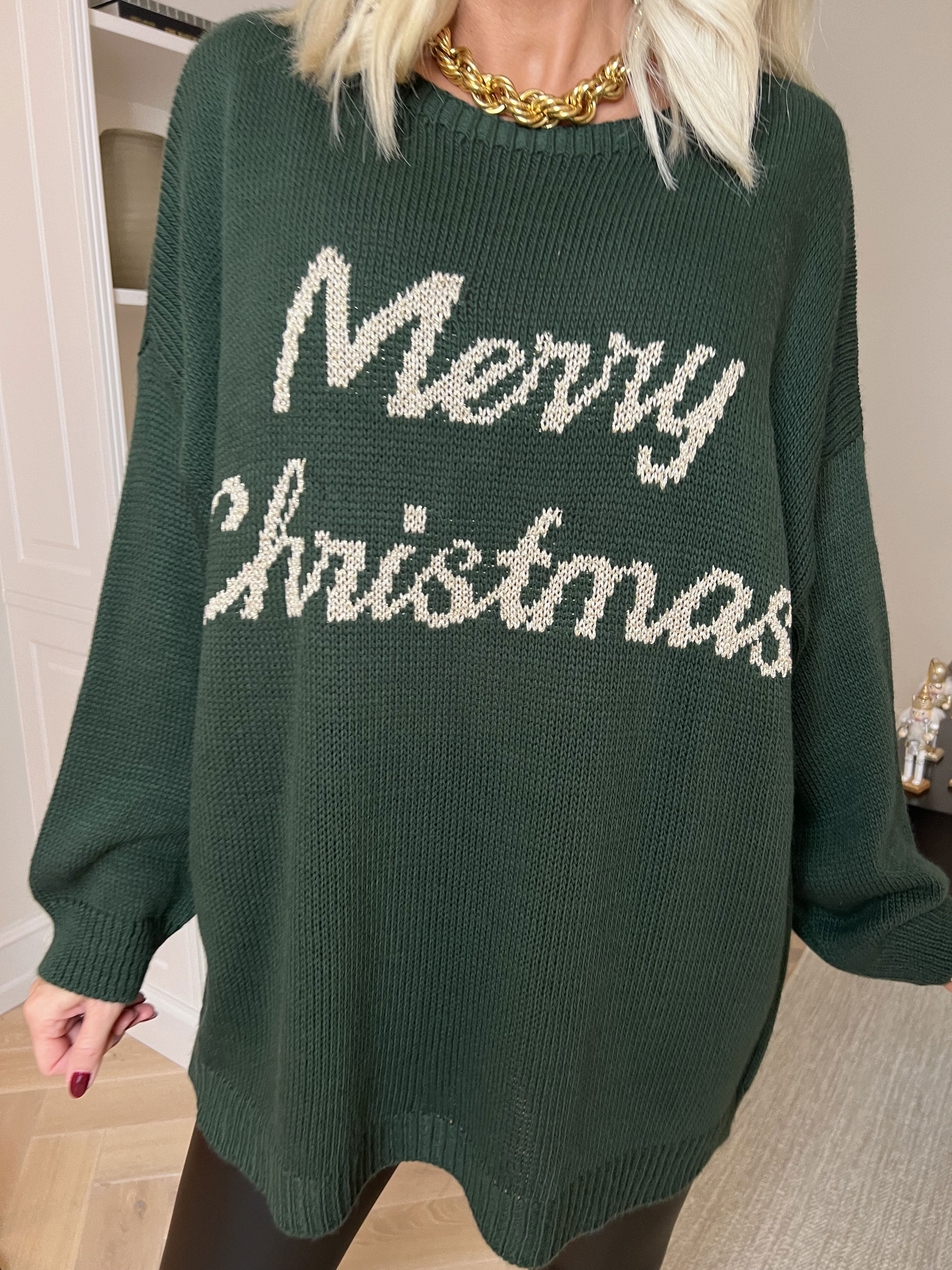 Merry - Julstickade plagg med guldbokstäver