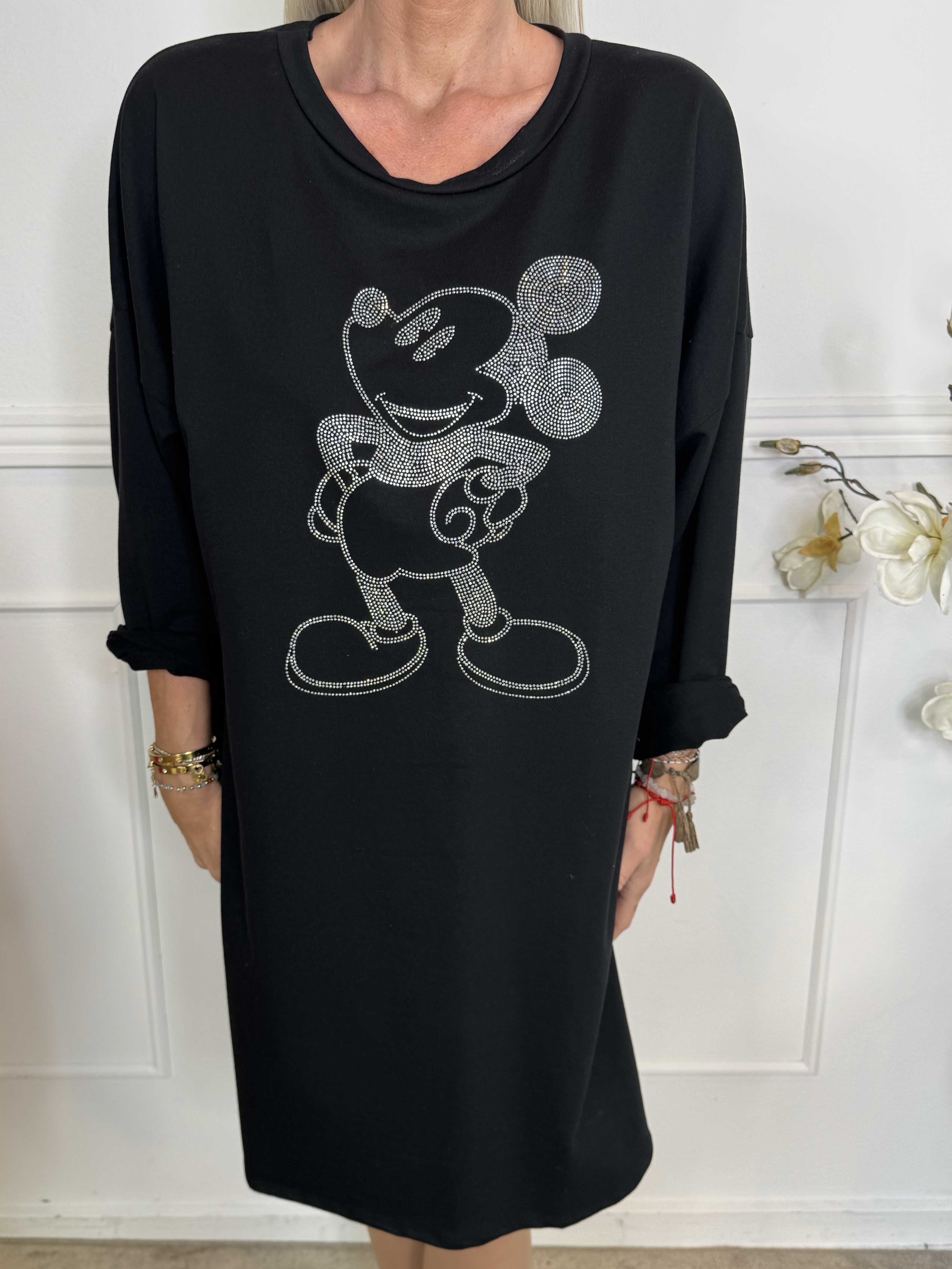 Mickey - Söt joggingklänning med fuskpälskant