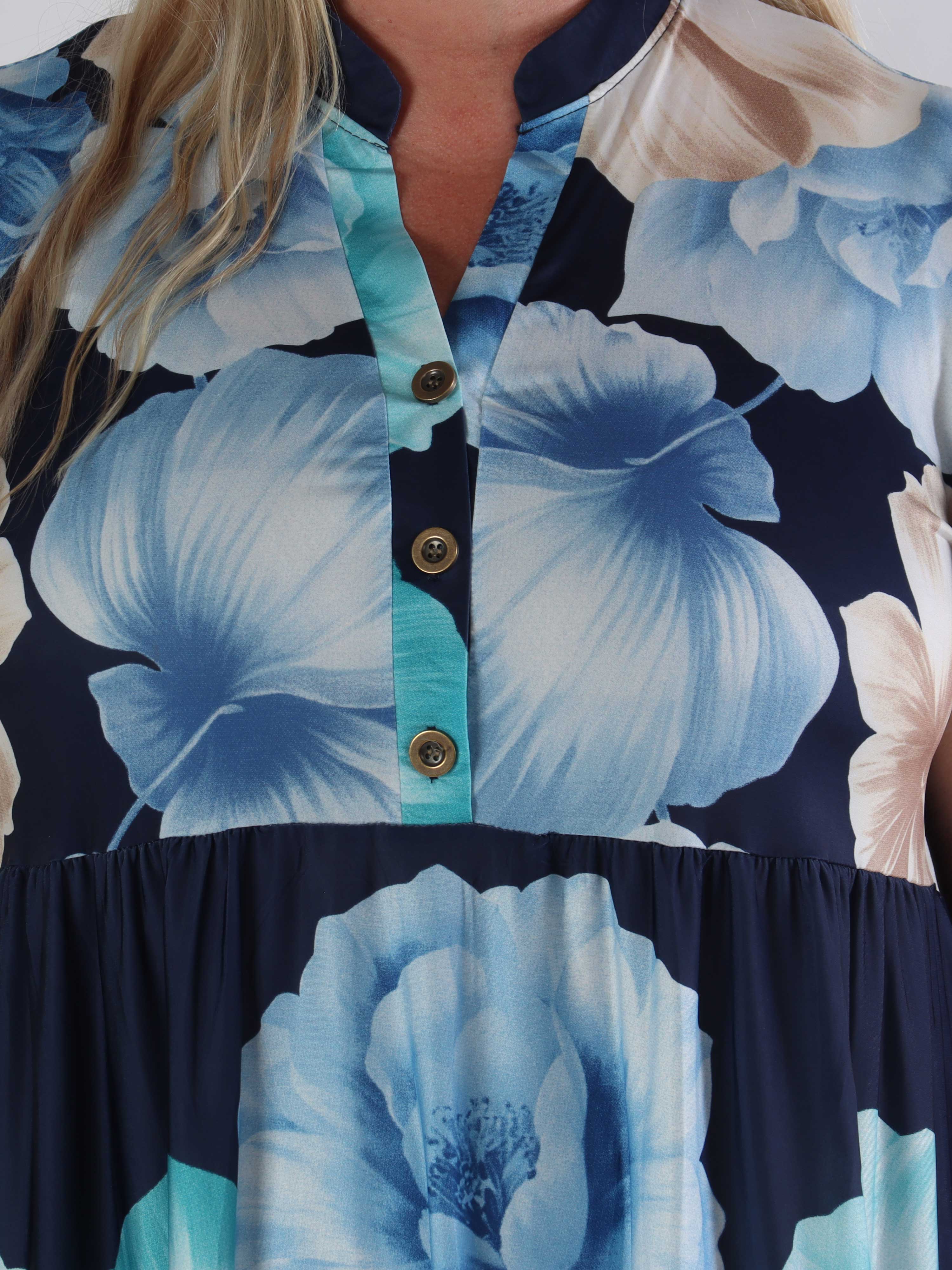 Milano Peony Midi S/S - Blommig plus size klänning med lager på lager look