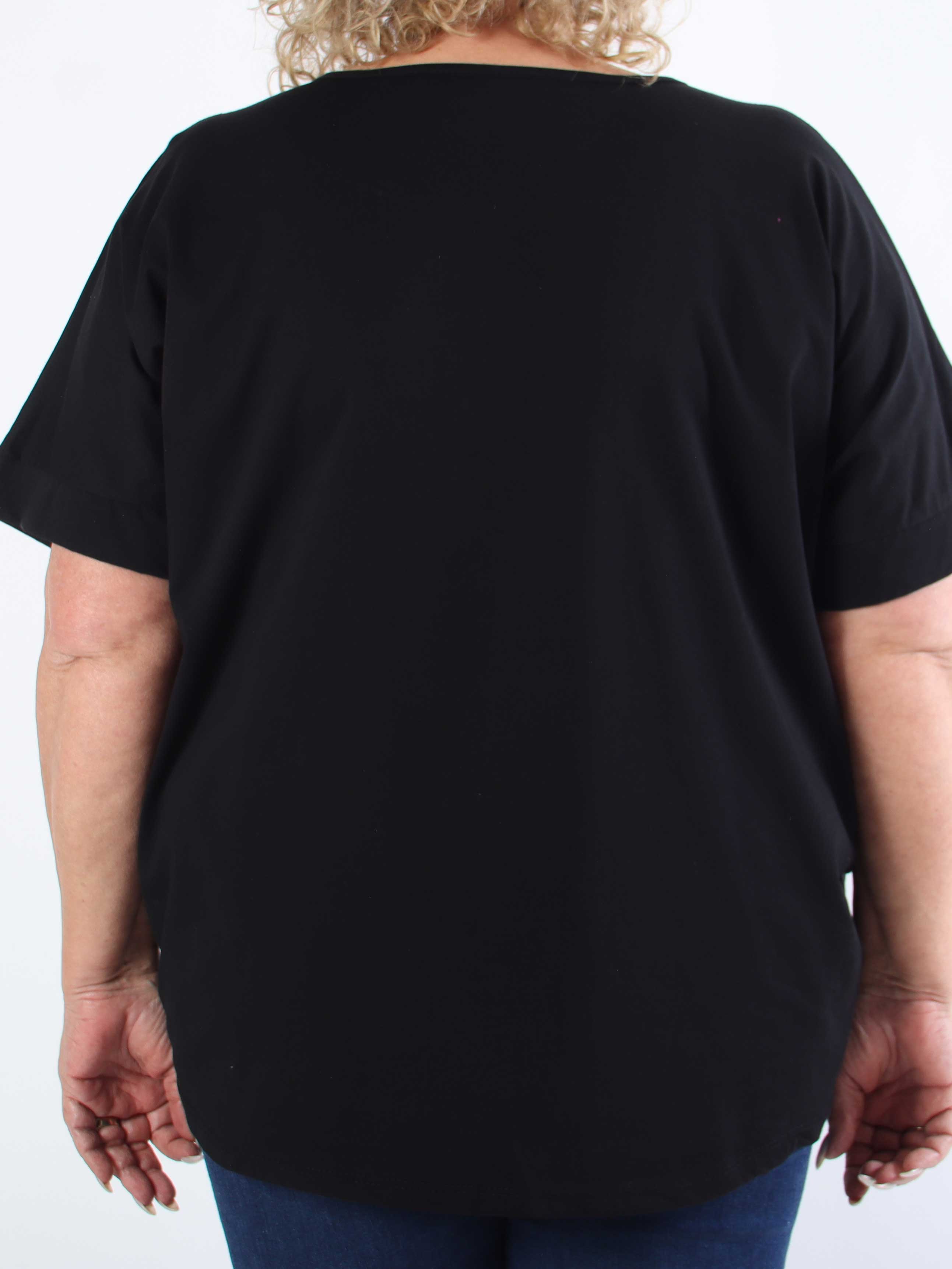 Mintu - T-shirt med mockapressning i plus size