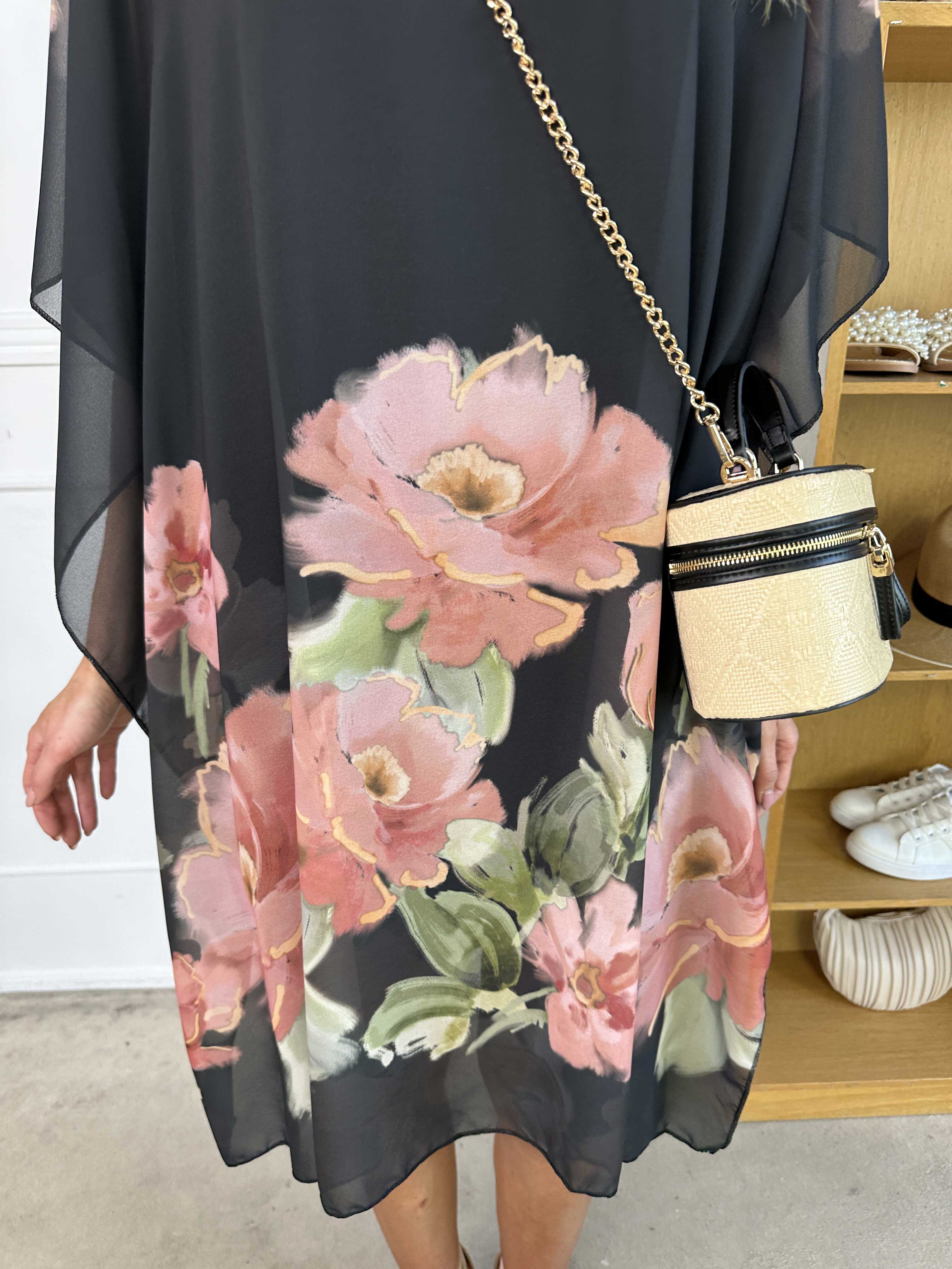 Mirabella - Tunikaklänning med chiffonglager och underkjol i viskos