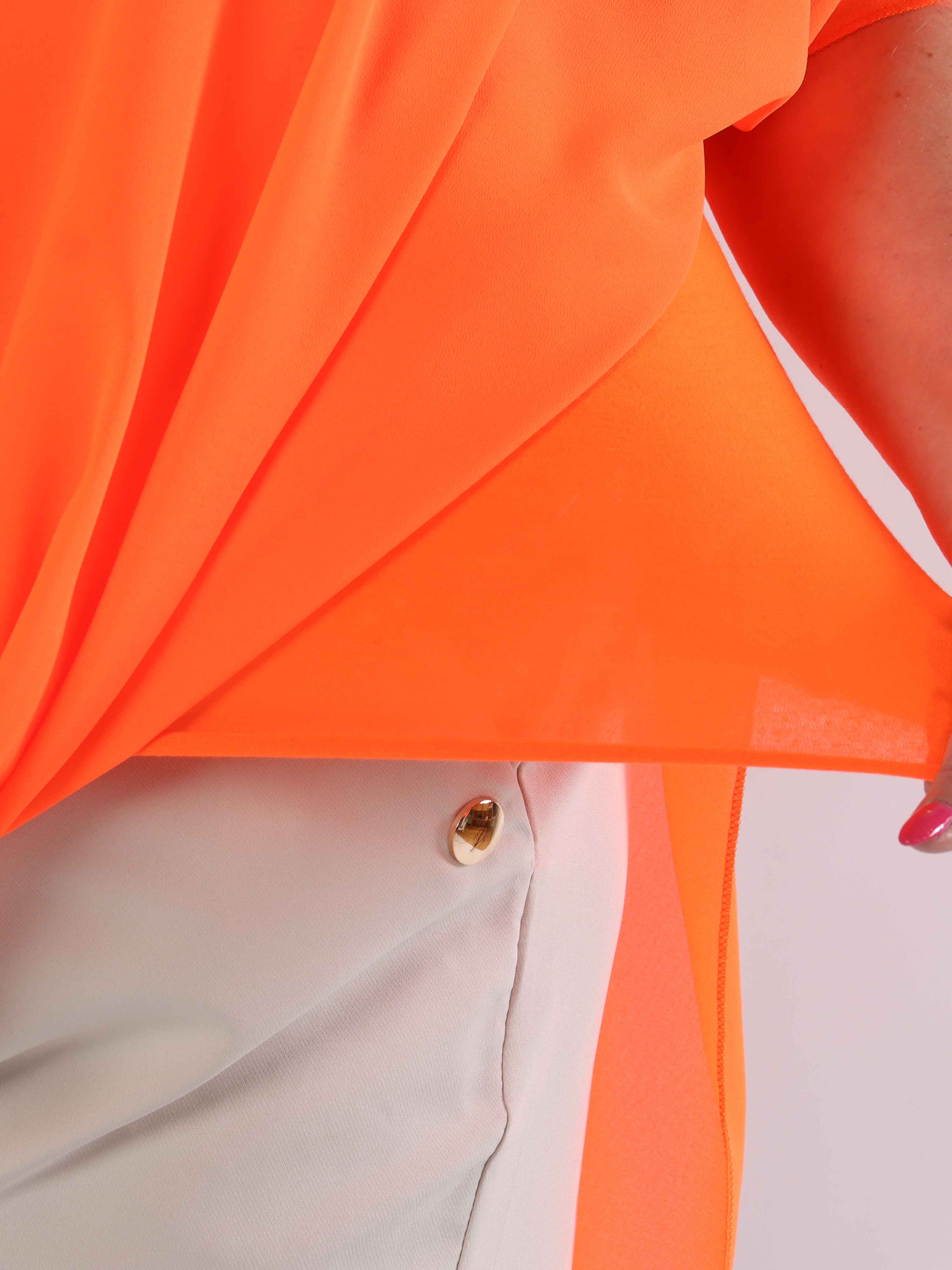 Mirabella Plain Shirt - Söt tunika i plusstorlek med löst chiffonglager