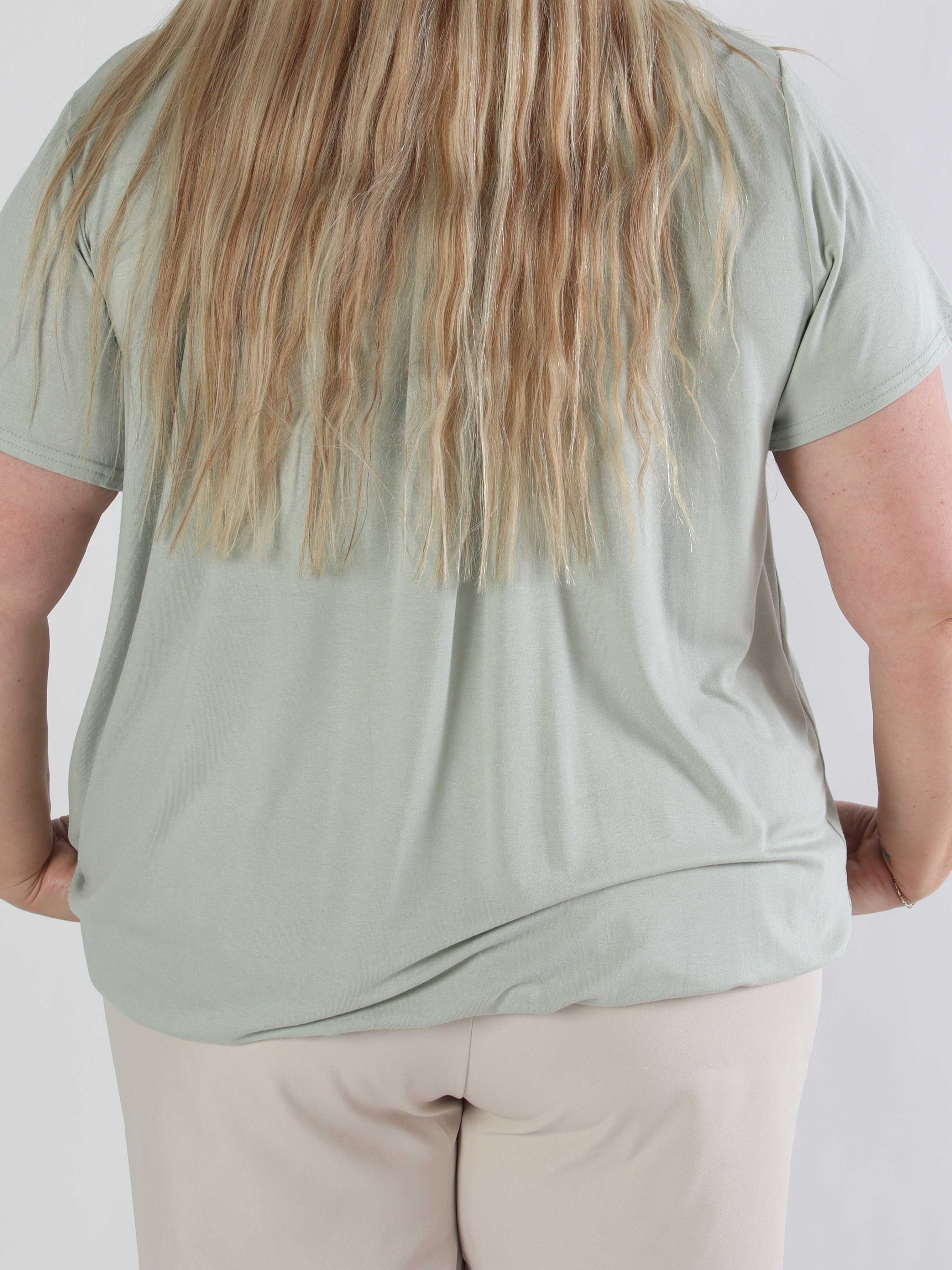 Miracle Crystal T-shirt - Mjuk plus size blus i viskos med strass