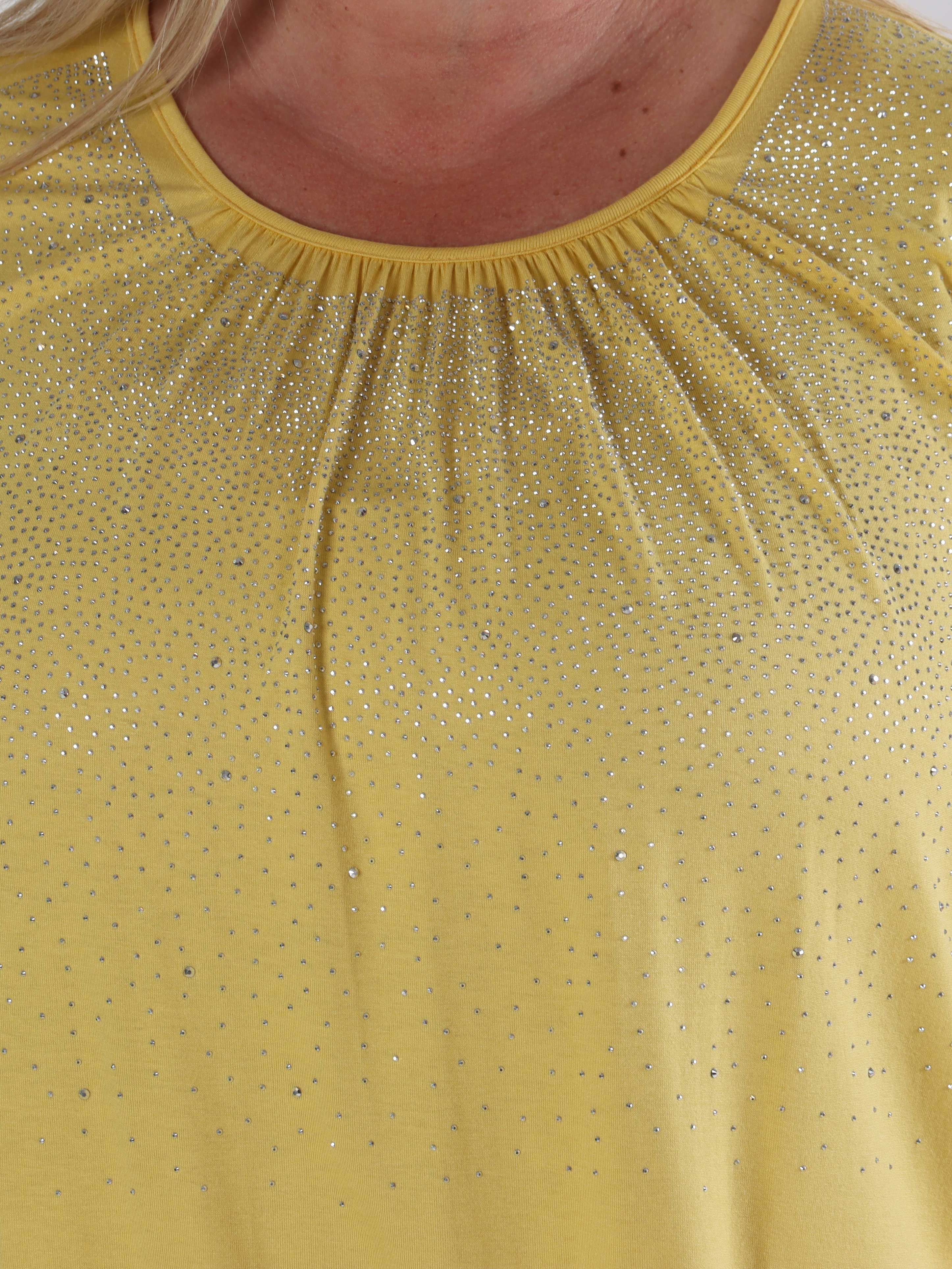 Miracle Crystal T-shirt - Mjuk plus size blus i viskos med strass