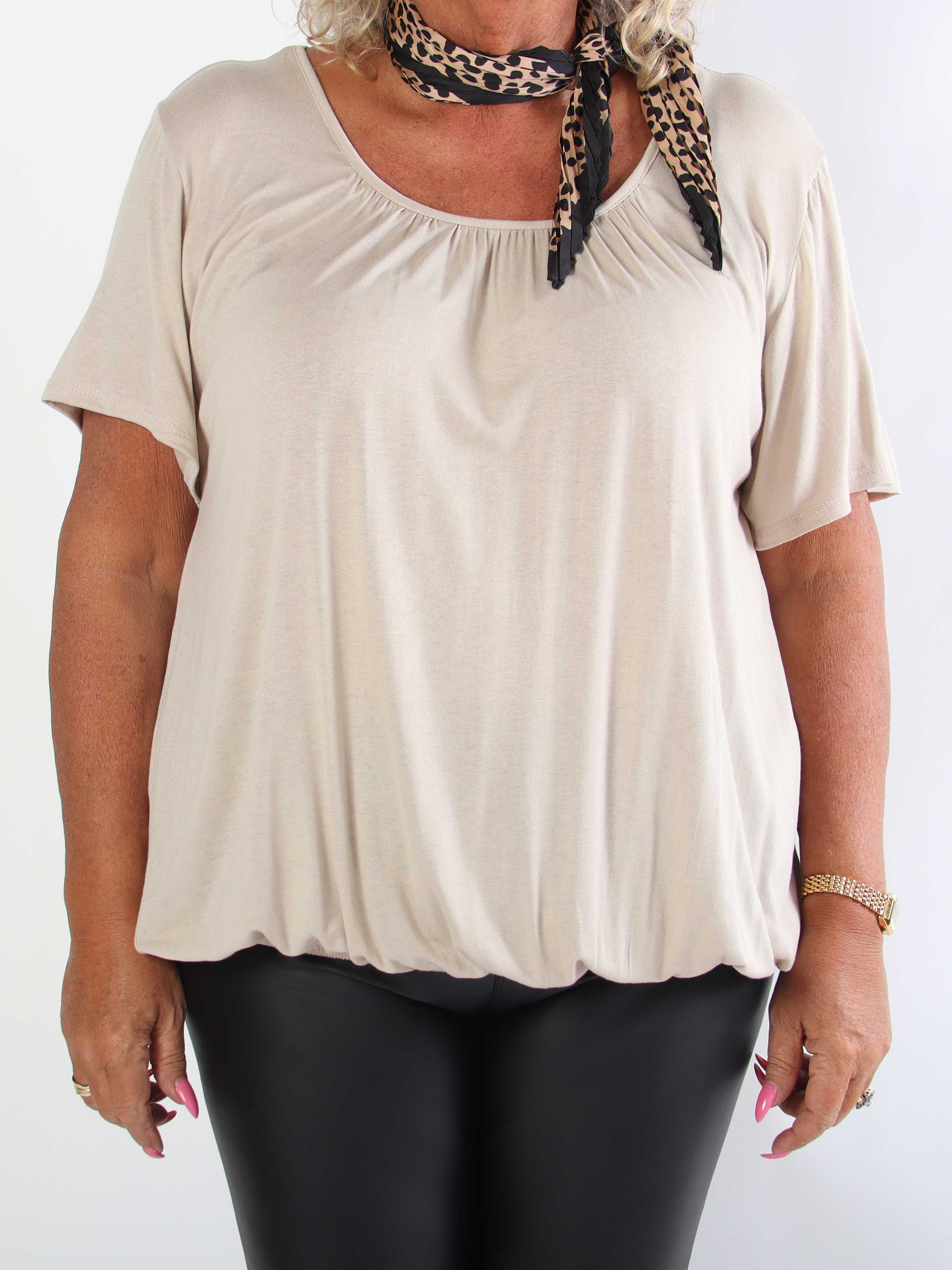 Miracle t-shirt - Basic t-shirt i plus size med resår i nederkanten (bestseller)